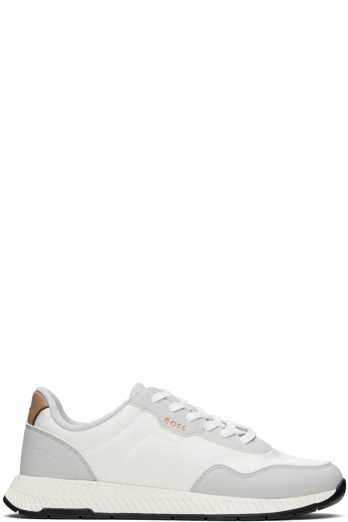 White & Gray Textured Uppers Low-Top Sneakers