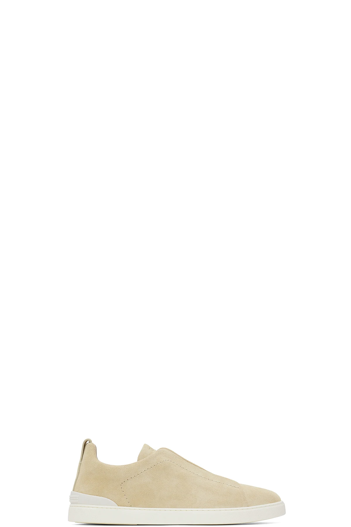 Beige Suede Triple Stitch Sneakers