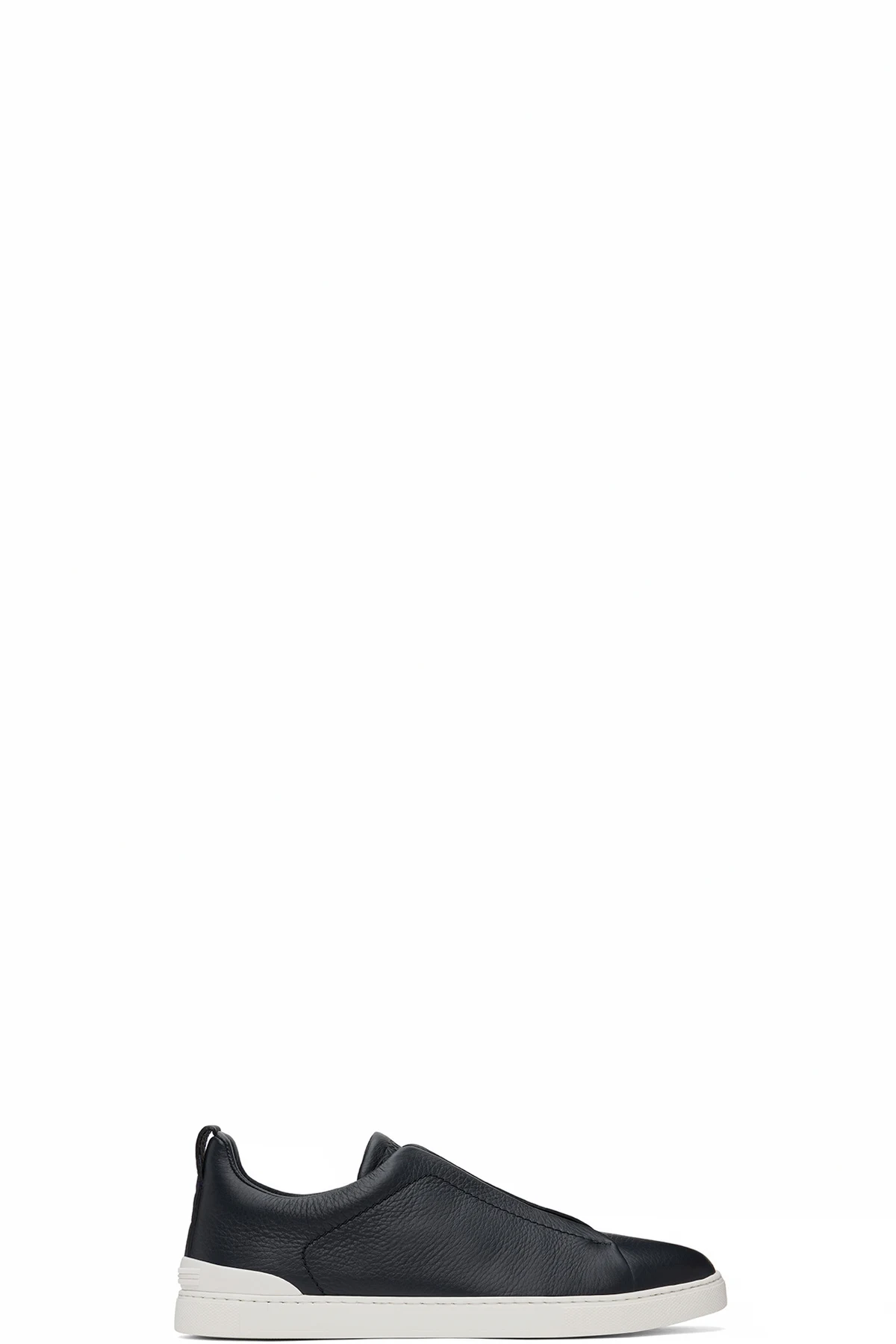 Navy Deerskin Triple Stitch Sneakers