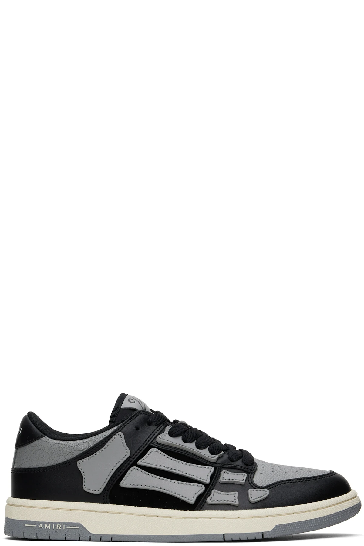 Black & Gray Skel-Top Low Sneakers
