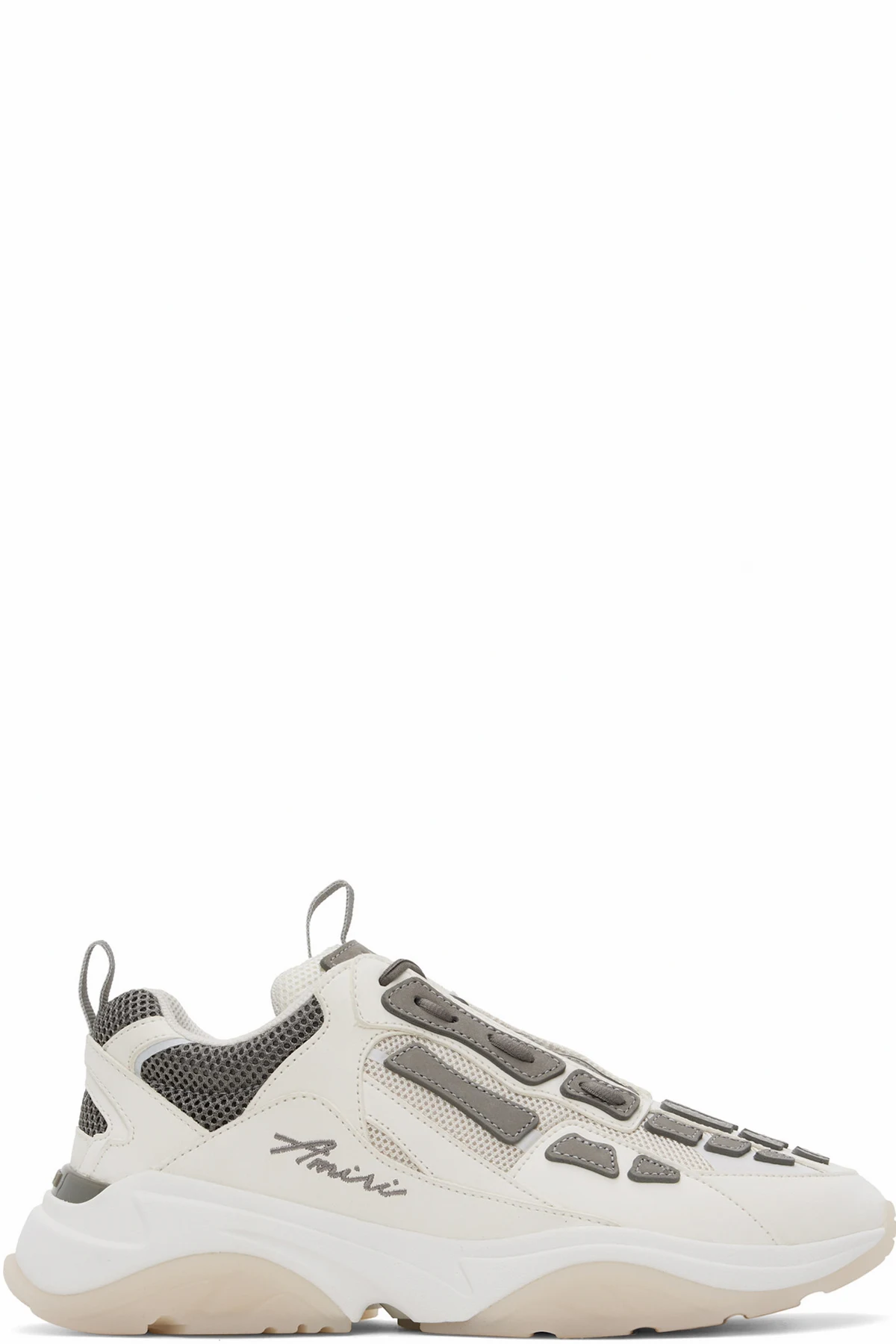 White & Gray Bone Runner Sneakers