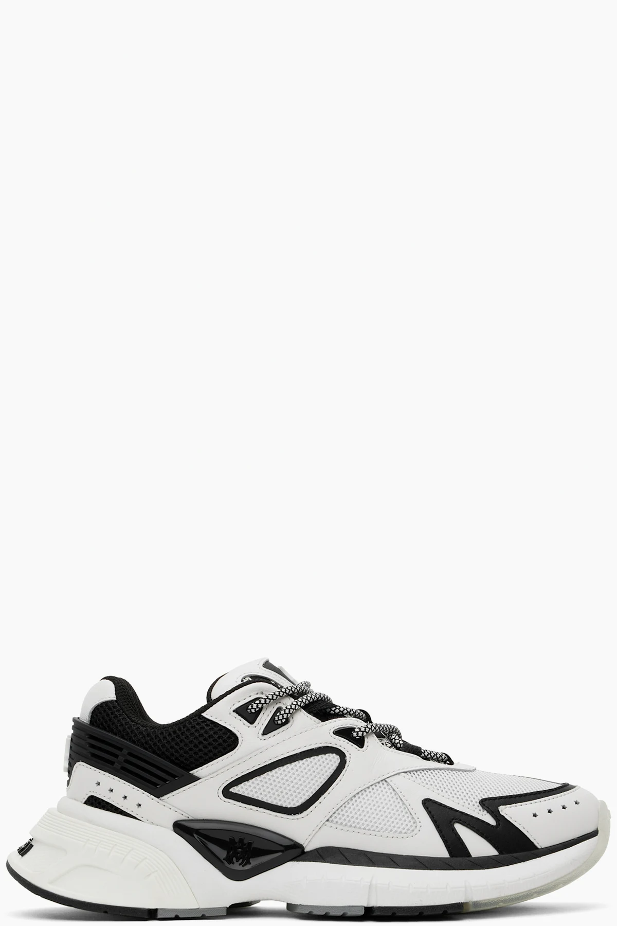 White & Black 'MA' Runner Sneakers