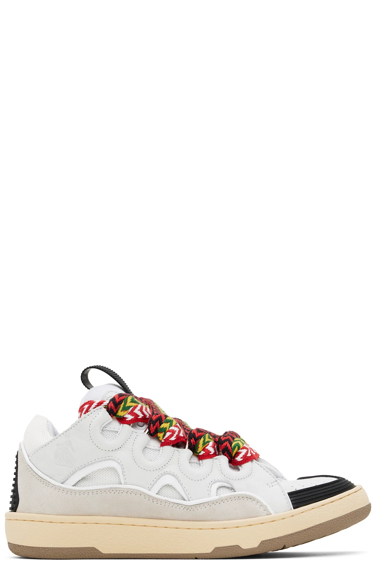 White Leather Curb Sneakers