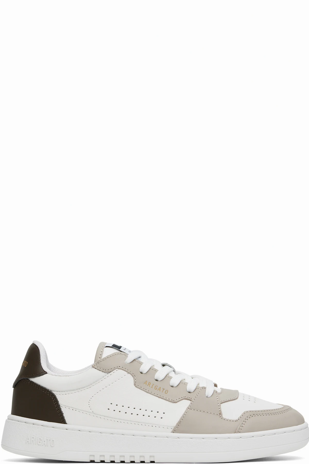 White & Taupe Dice Lo Sneakers