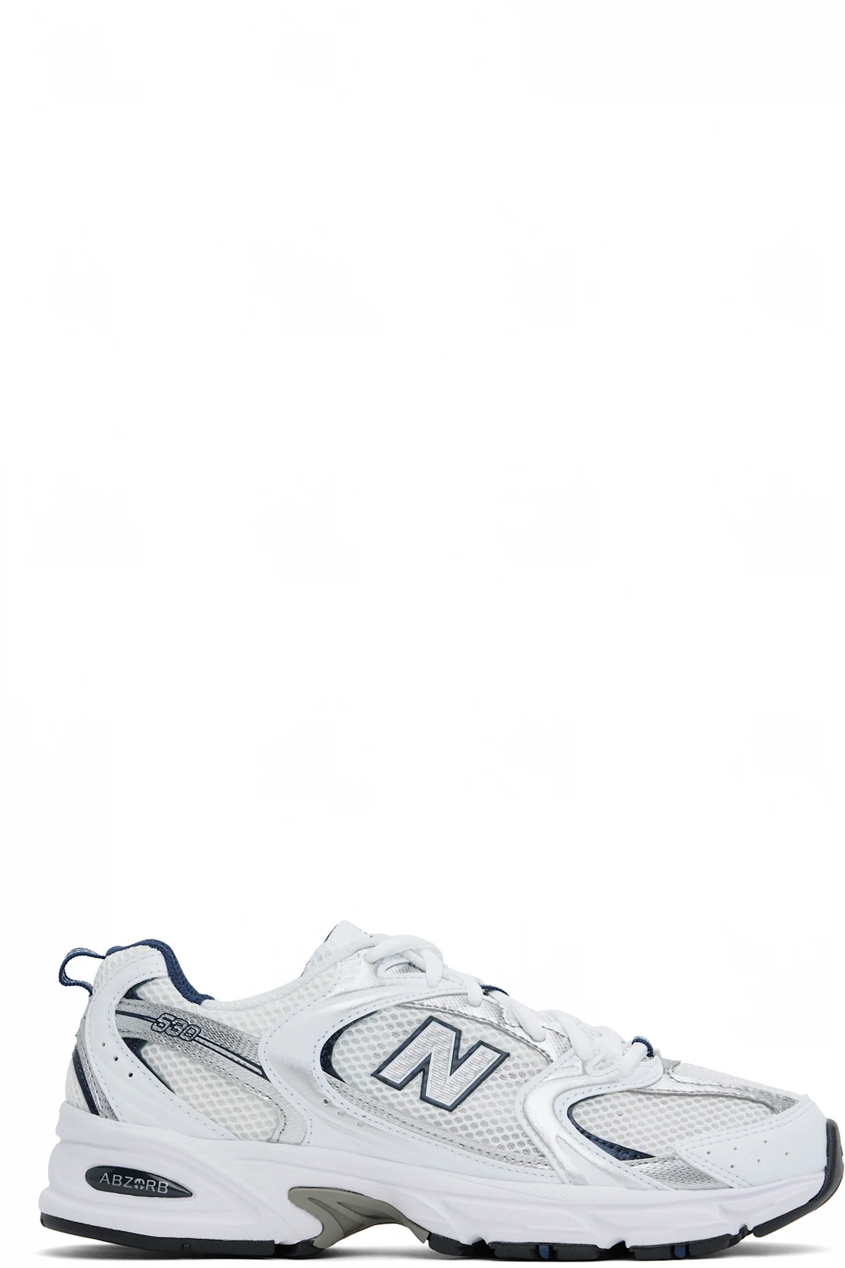 White & Silver 530 Sneakers
