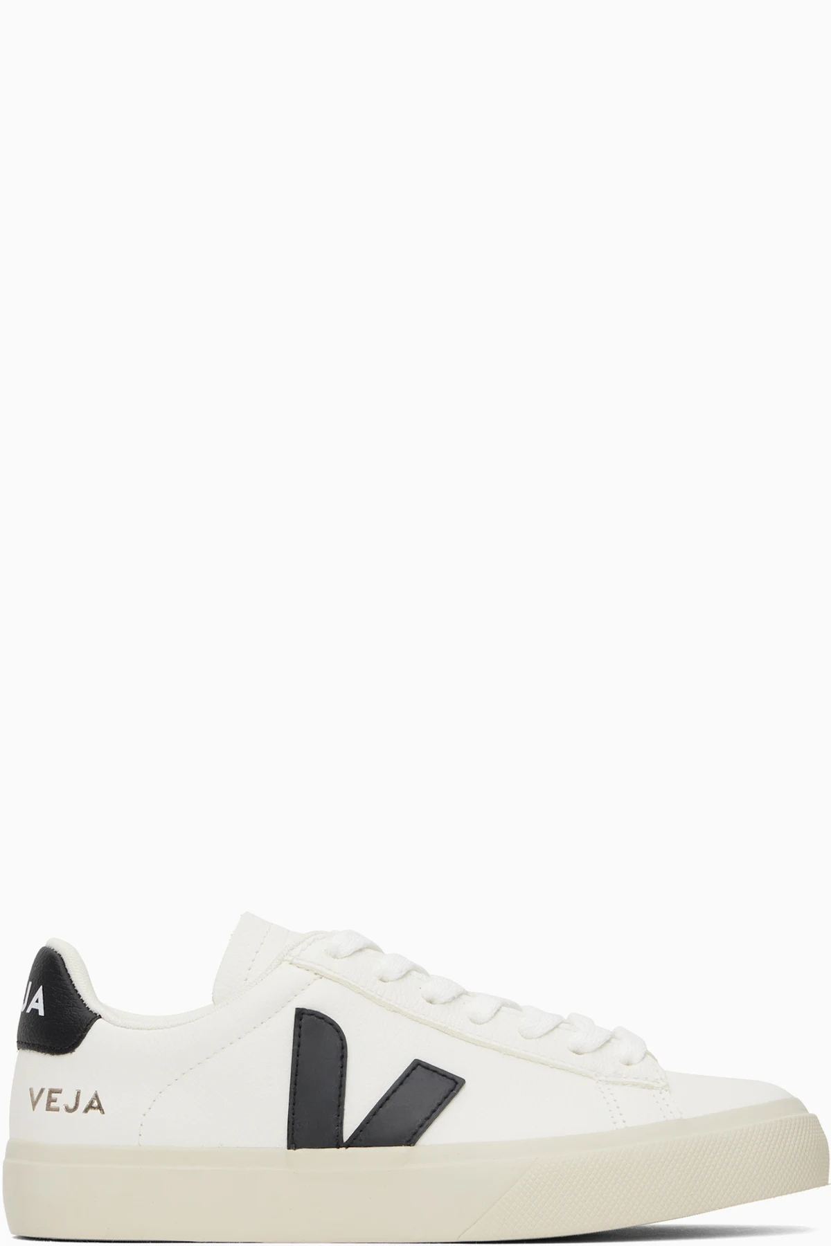 White & Black Campo Leather Sneakers