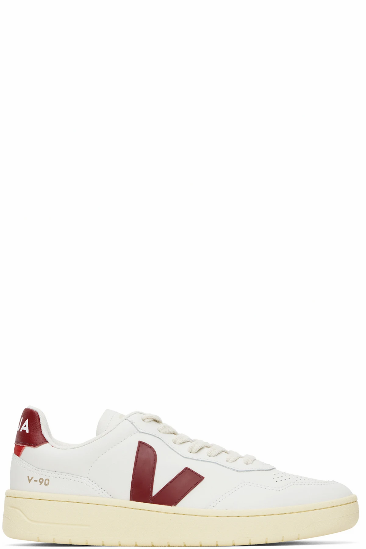White V-90 Leather Sneakers