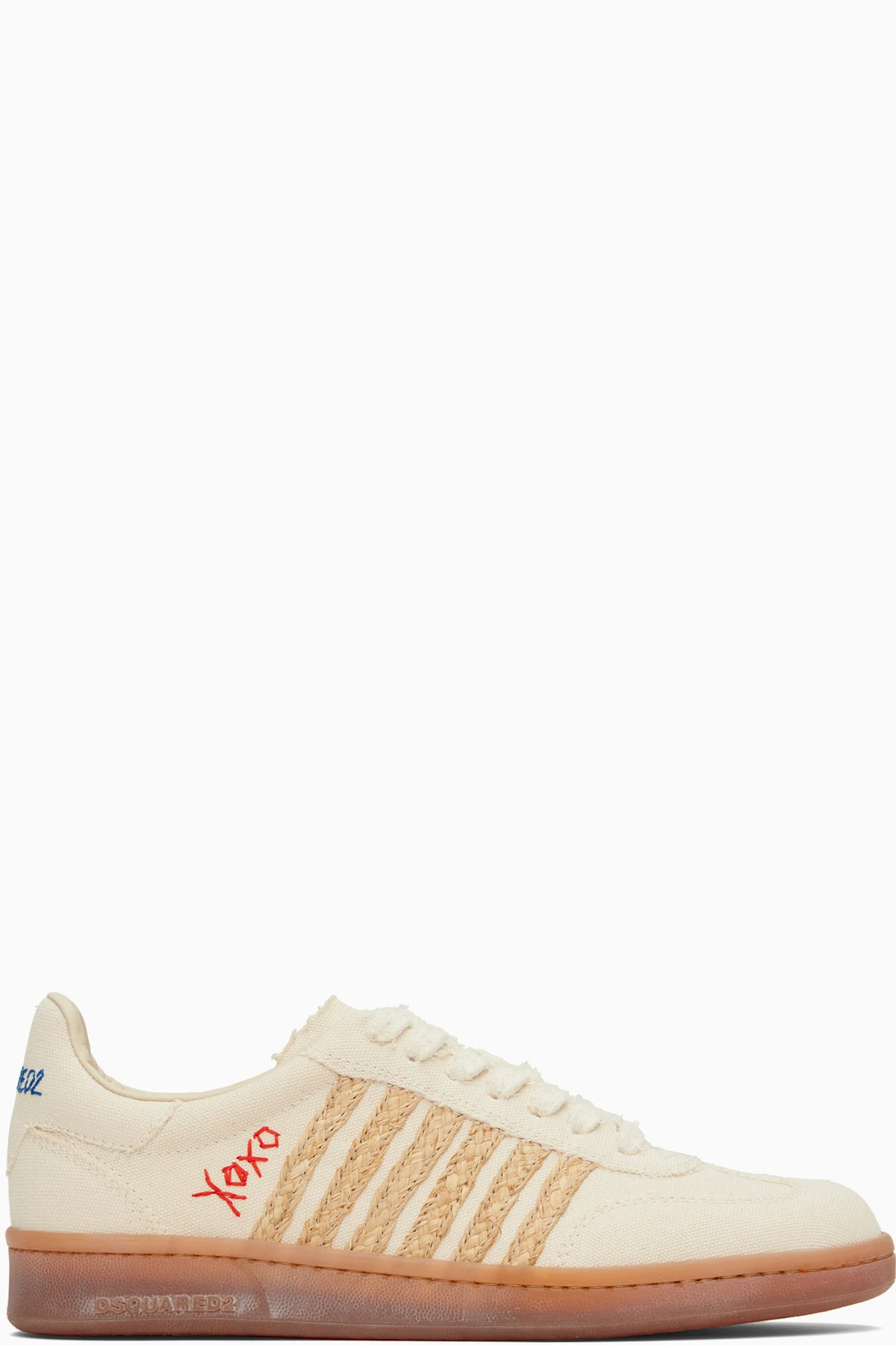 Beige Summer Lovers Raffia Boxer Sneakers