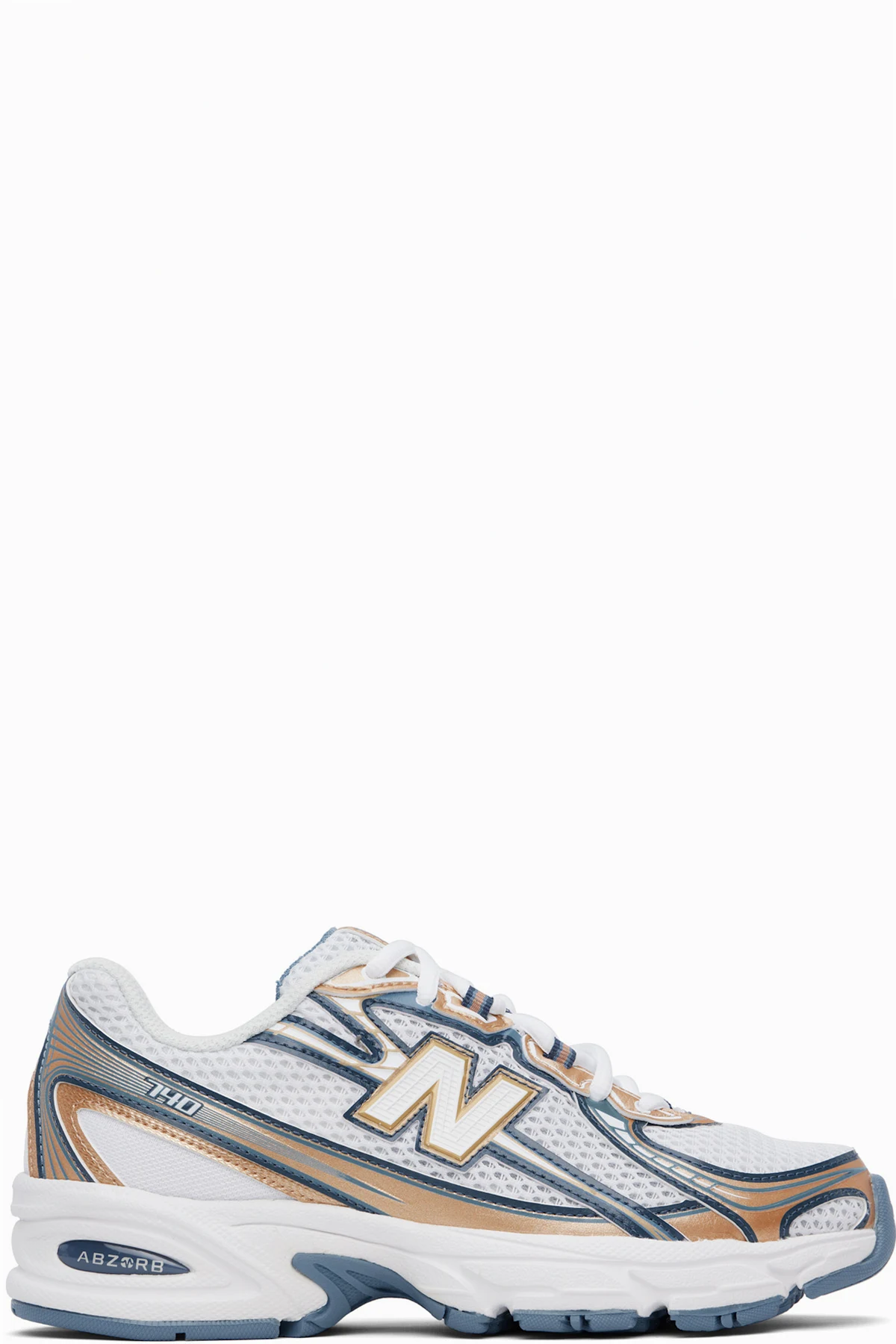 White & Tan 740 Sneakers