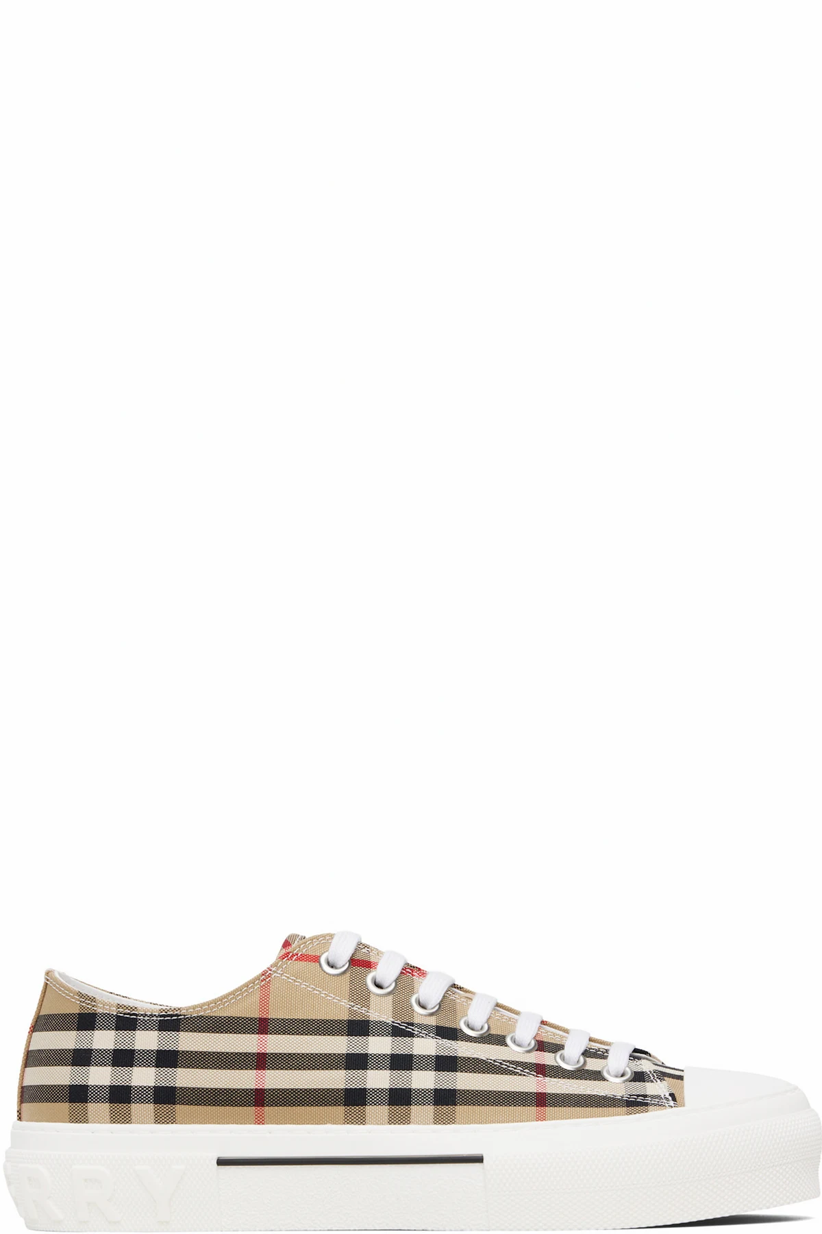Beige Check Sneakers
