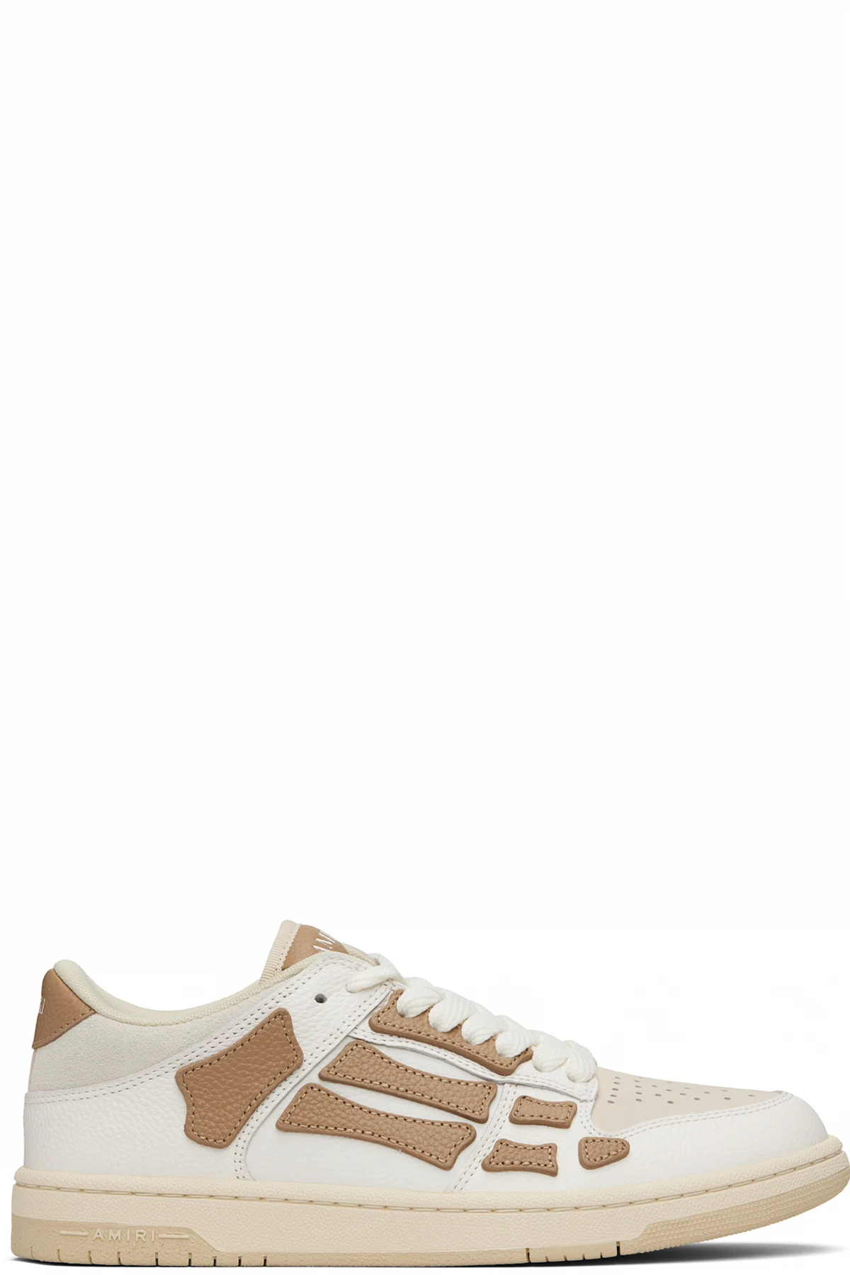 White & Tan Skel Top Low Sneakers
