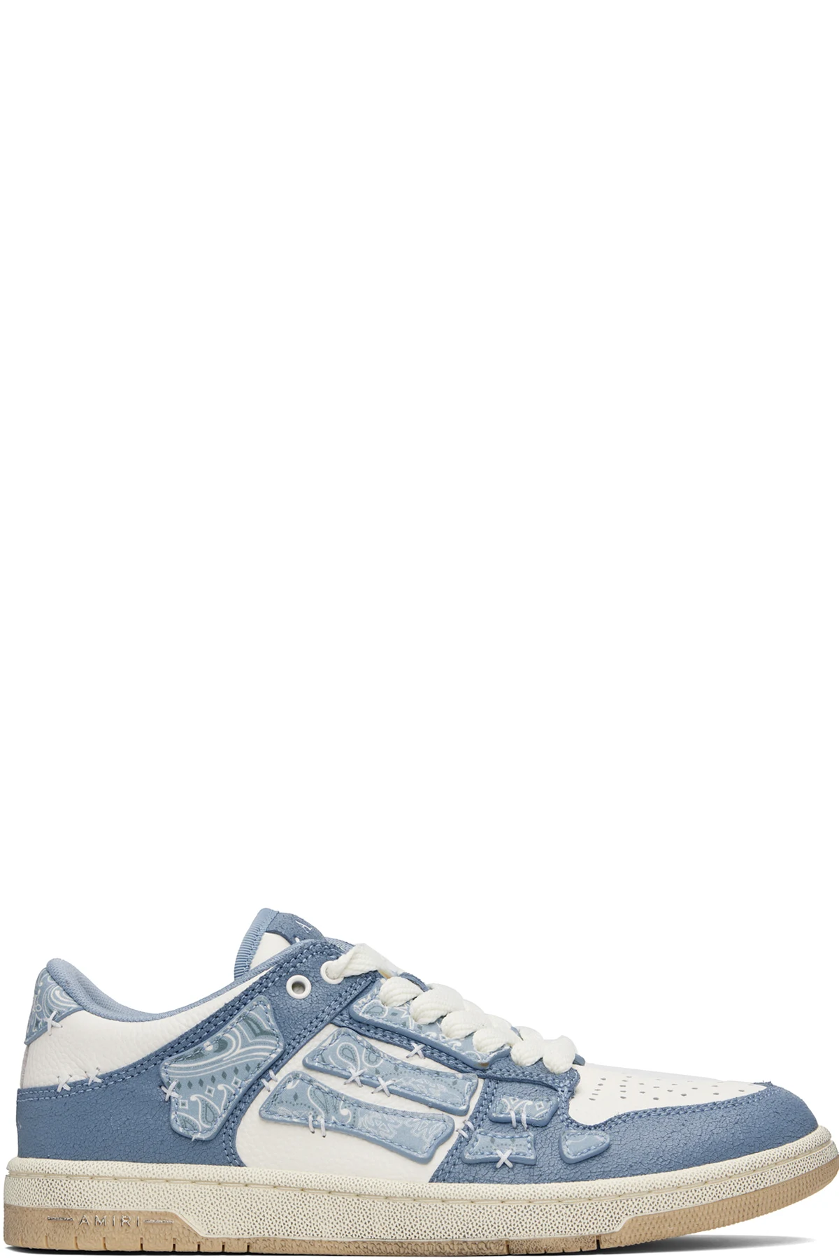Blue & White Bandana Skel Top Low Sneakers