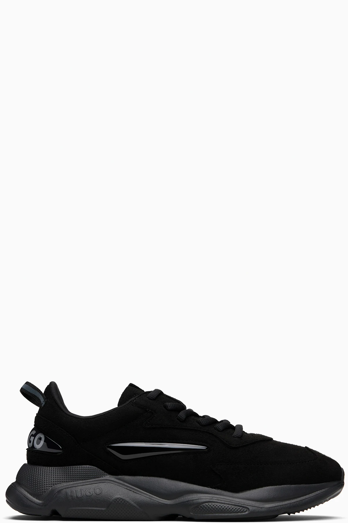 Black Logo Faux-Suede Sneakers