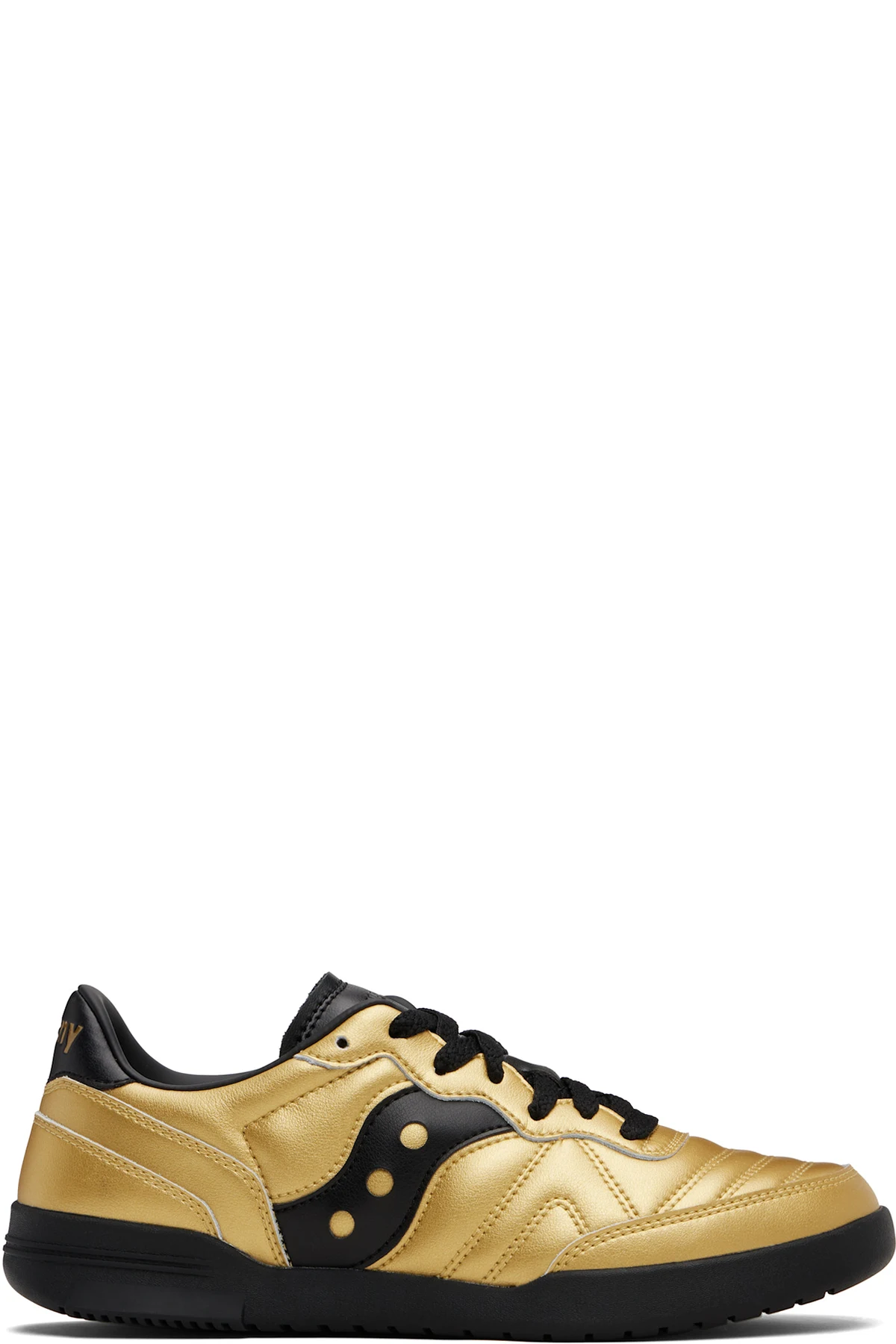 Gold & Black 586i Leather Sneakers