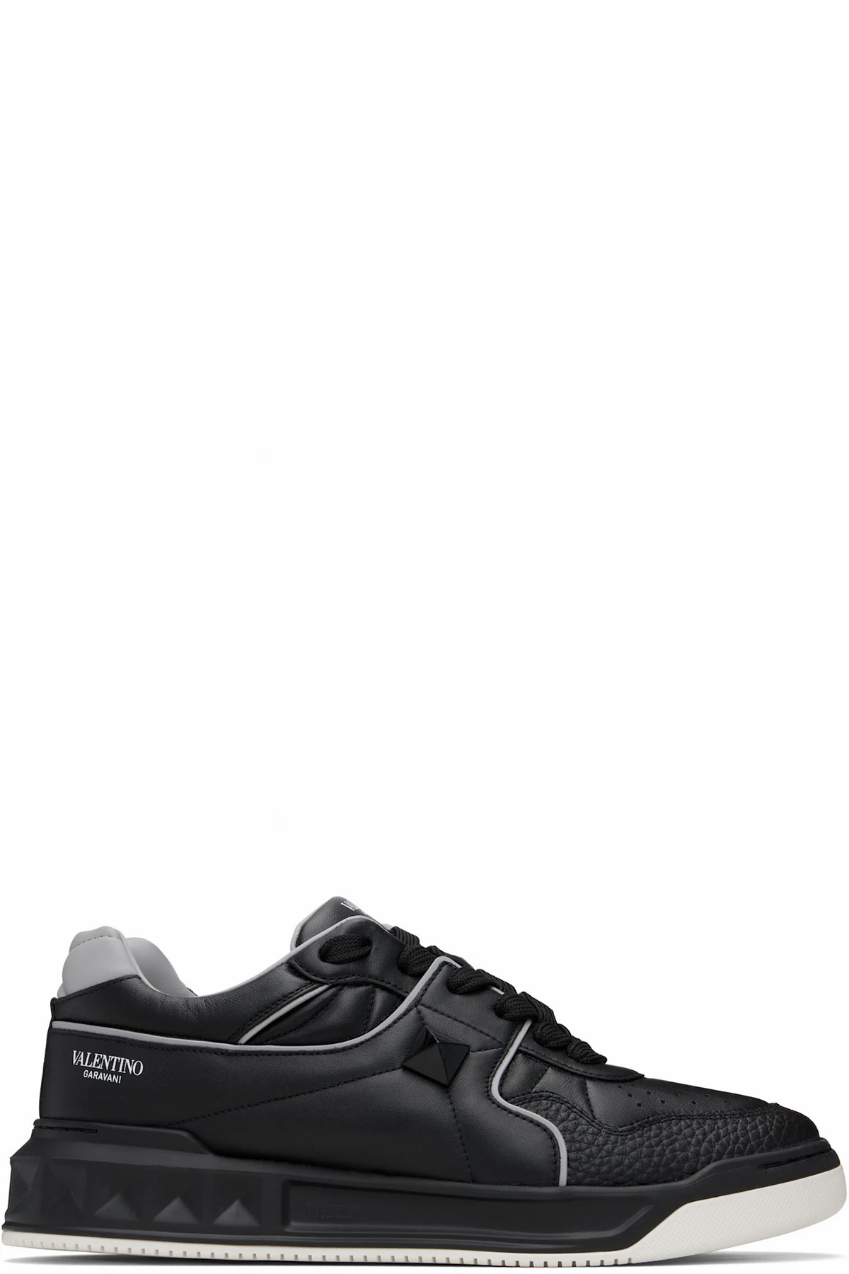 Black One Stud Low-Top Nappa Sneakers