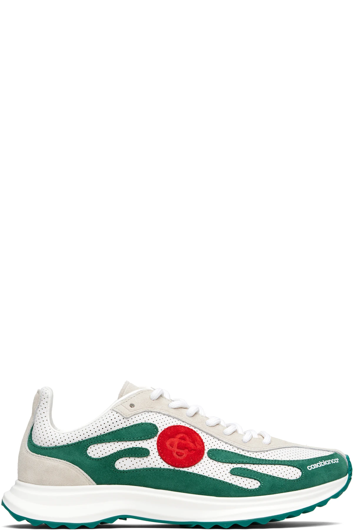 White & Green Stade Sneakers
