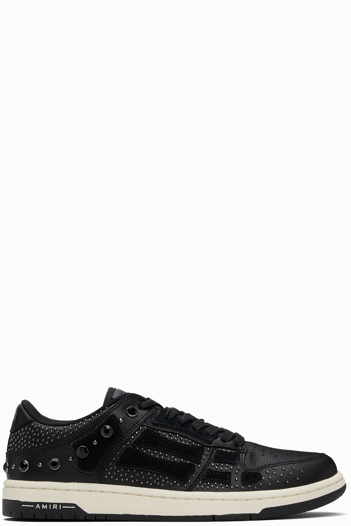 Black Crystal Studded Skel Top Low Sneakers