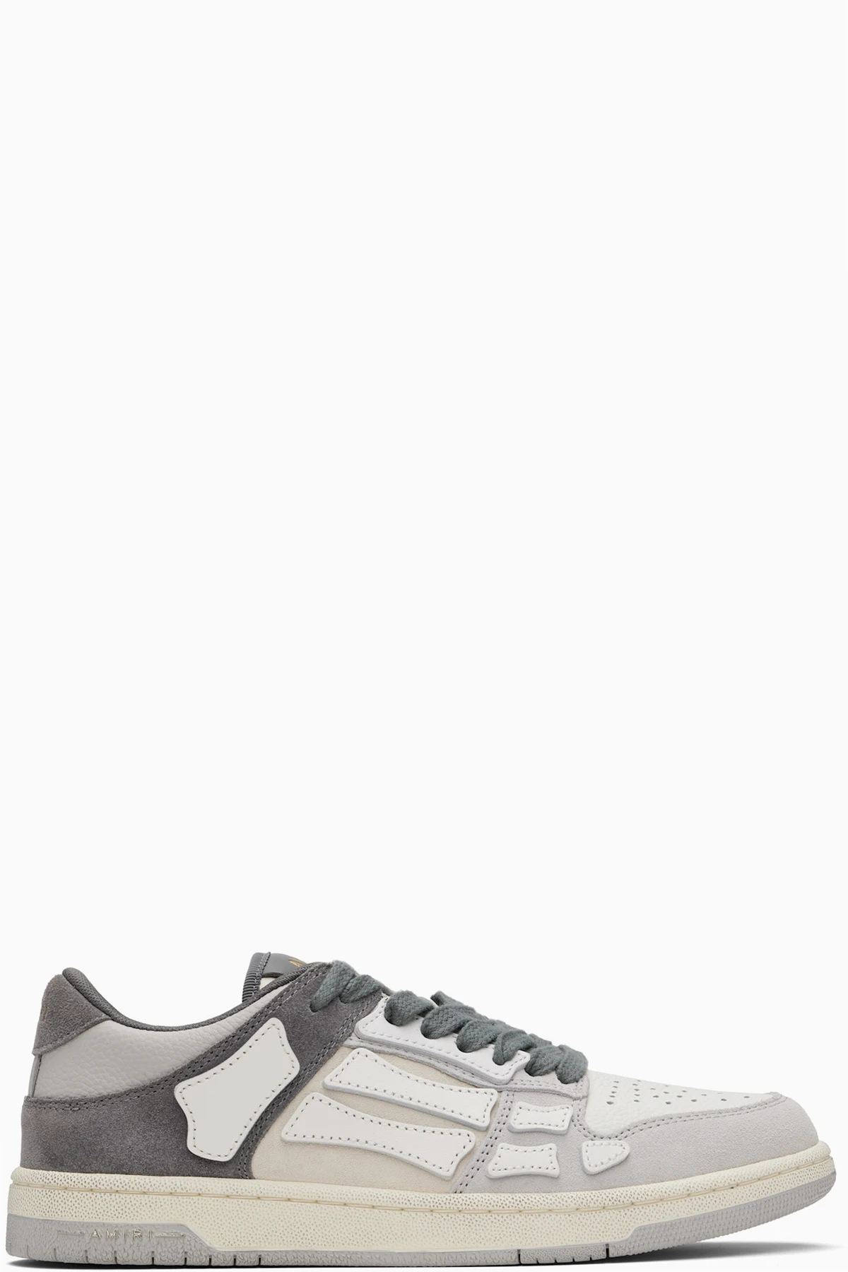 Gray Distressed Skel Top Low Sneakers