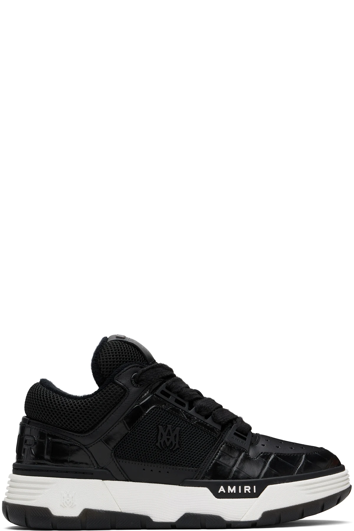 Black Croc Debossed MA-1 Sneakers