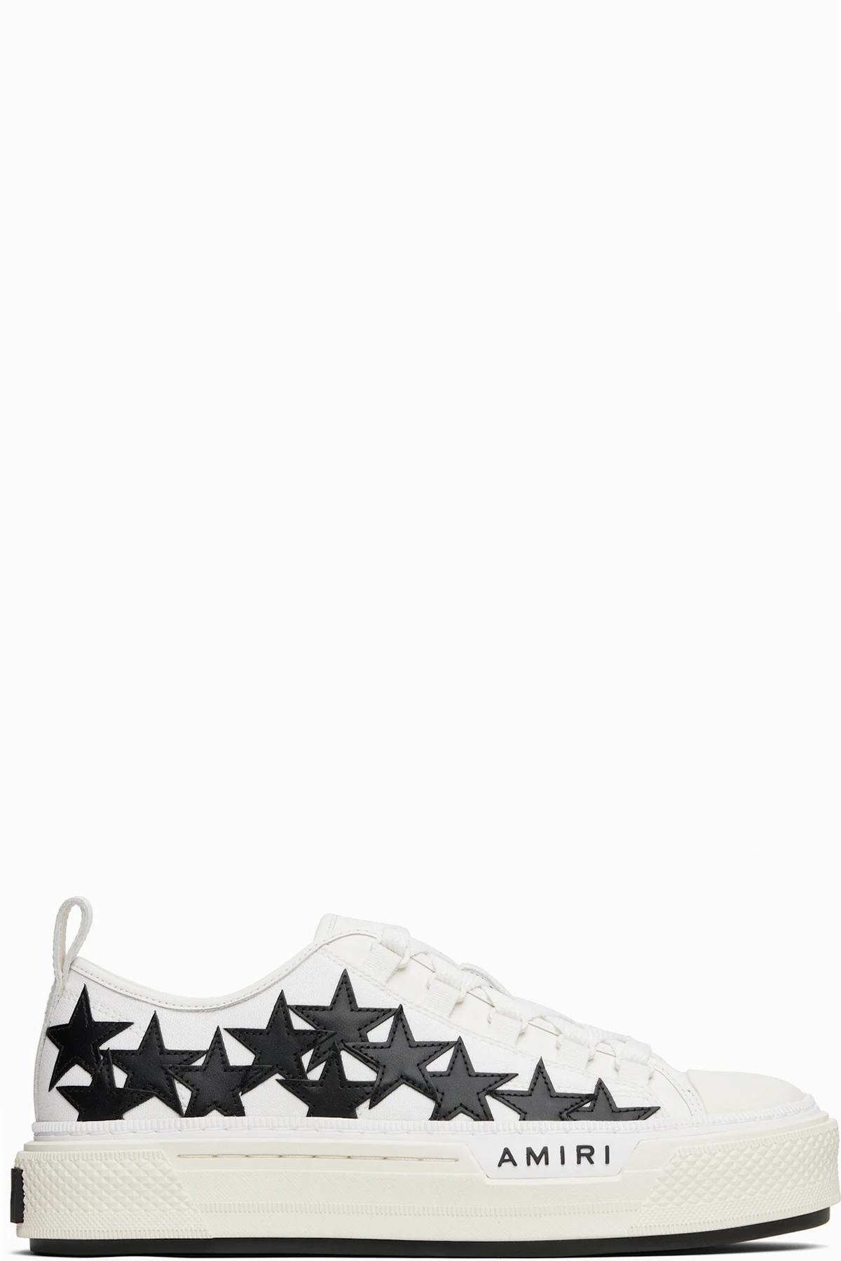 White & Black Stars Court Low Sneakers