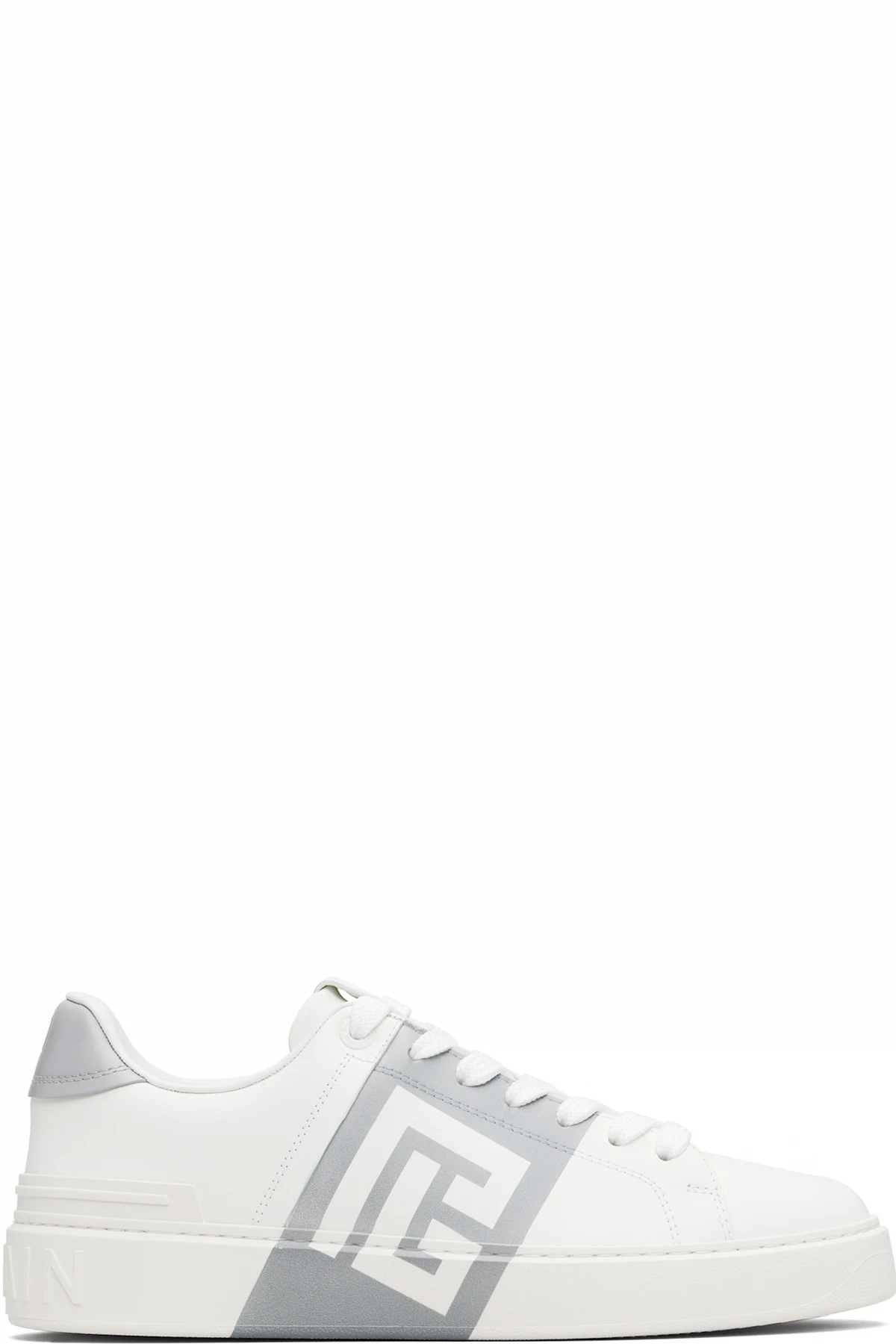 White & Gray B-Court Sneakers