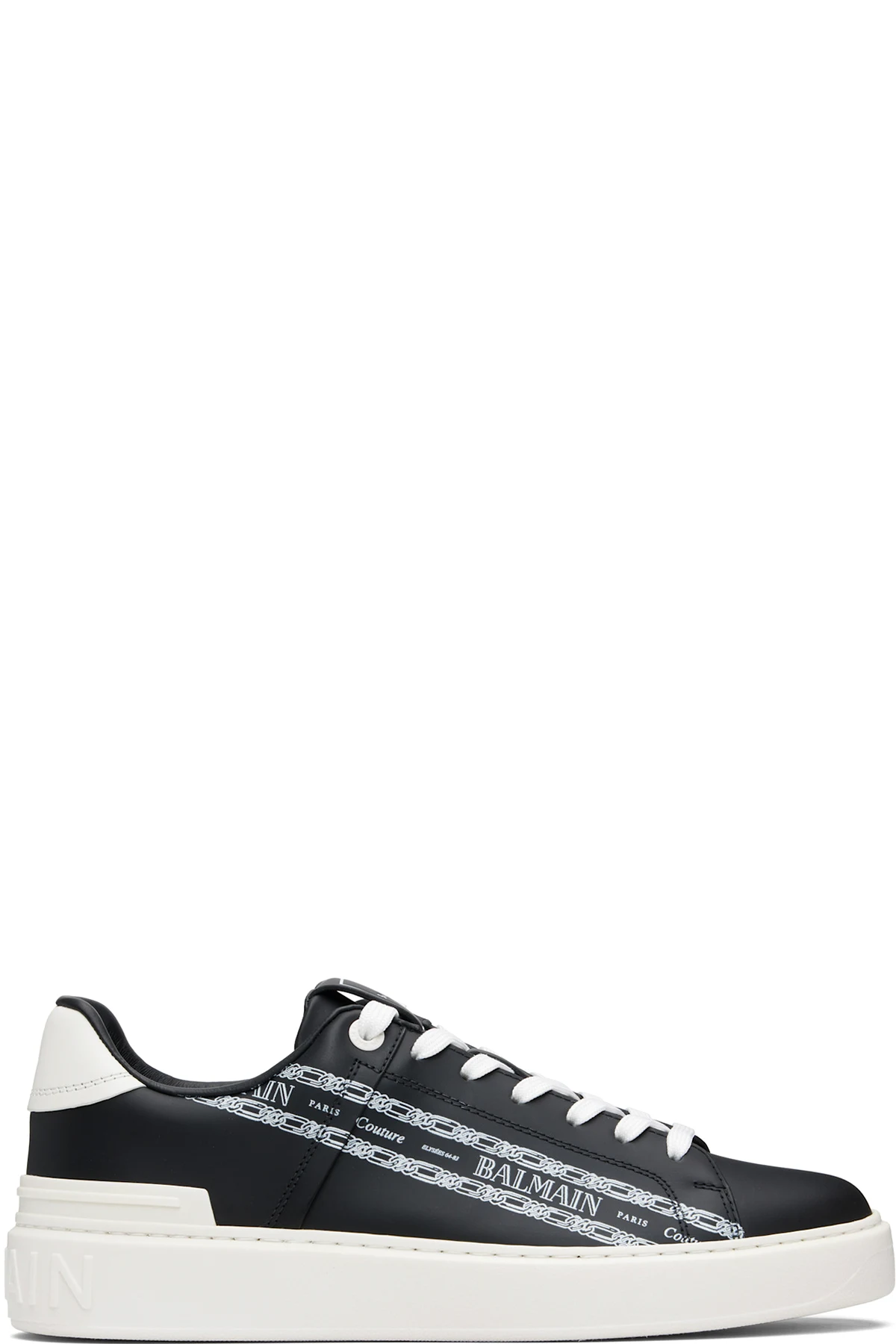 Black & White B-Court Printed Calfskin Sneakers