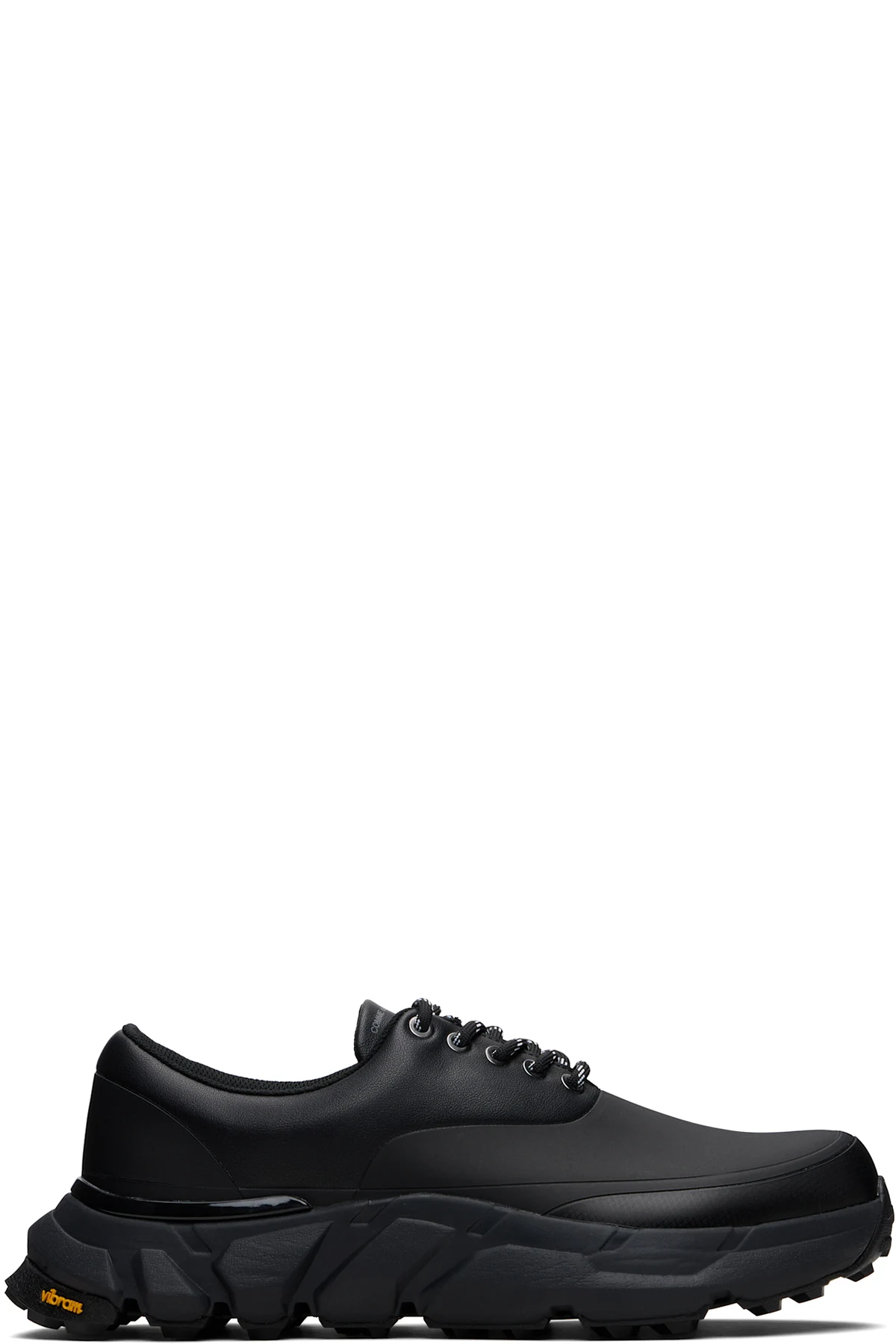 Black Synthetic Leather Low Top Sneakers