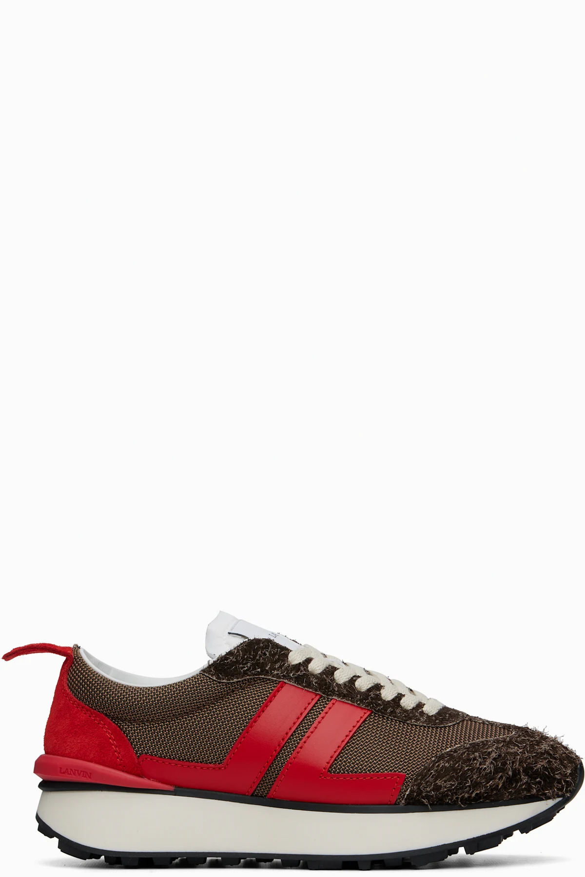 Brown & Red Bumpr Mesh Sneakers