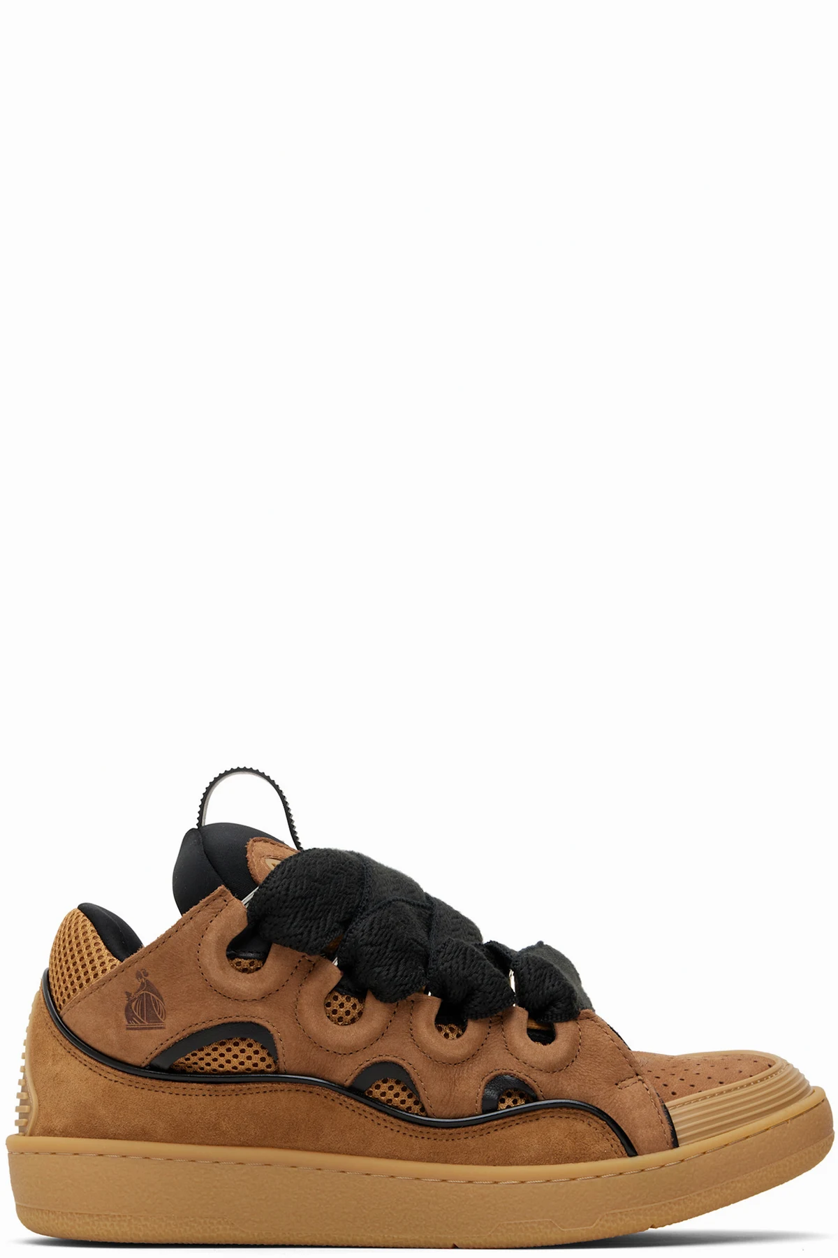 Tan & Black Curb Leather Sneakers