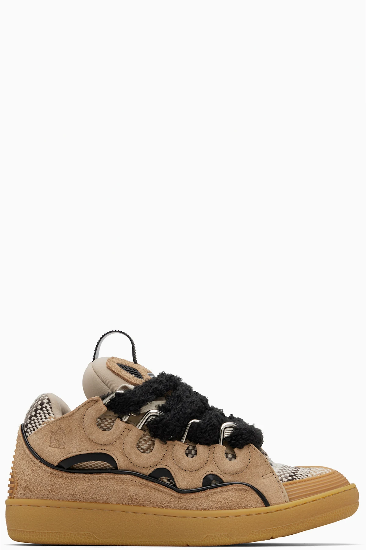 Beige Curb Suede Sneakers