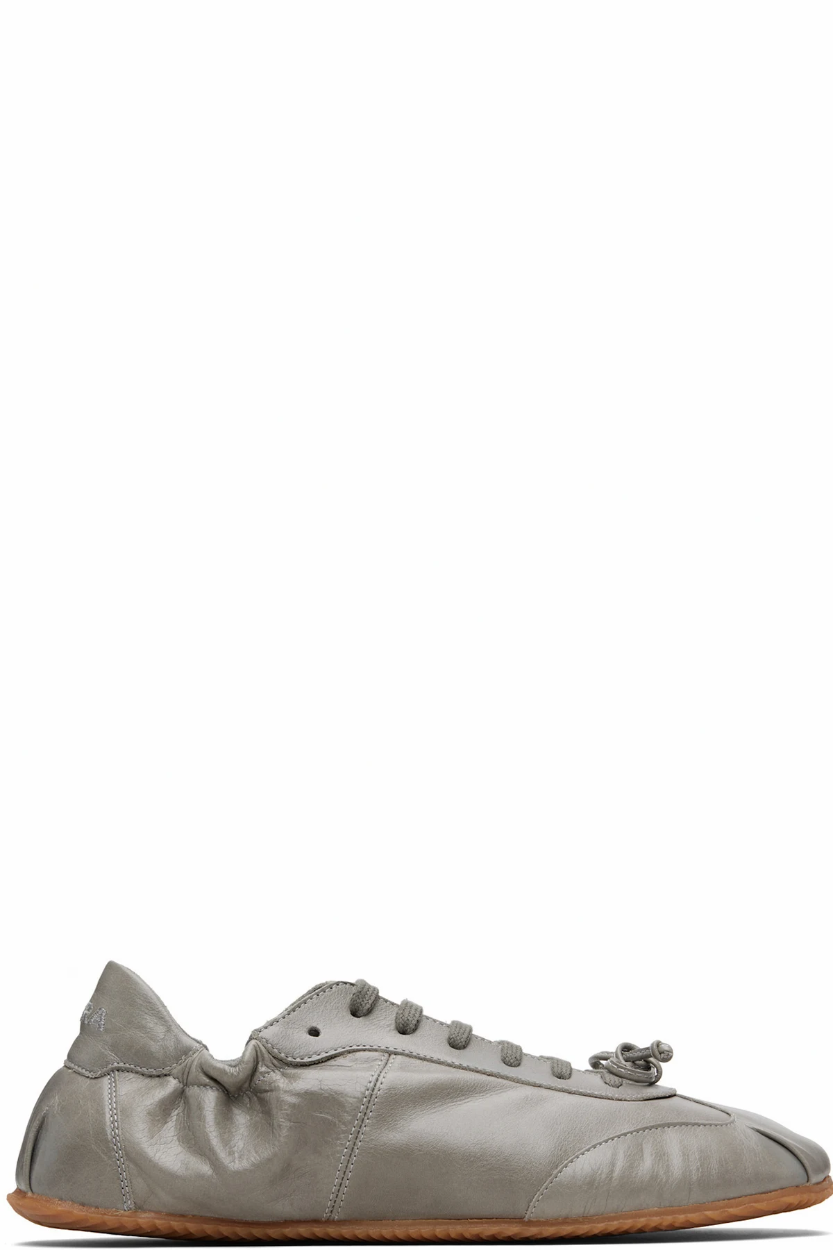 Gray Leather Ballerina Sneakers