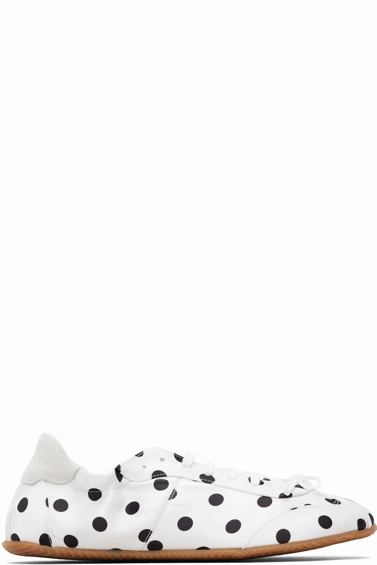 White & Black Dots Ballerina Sneakers