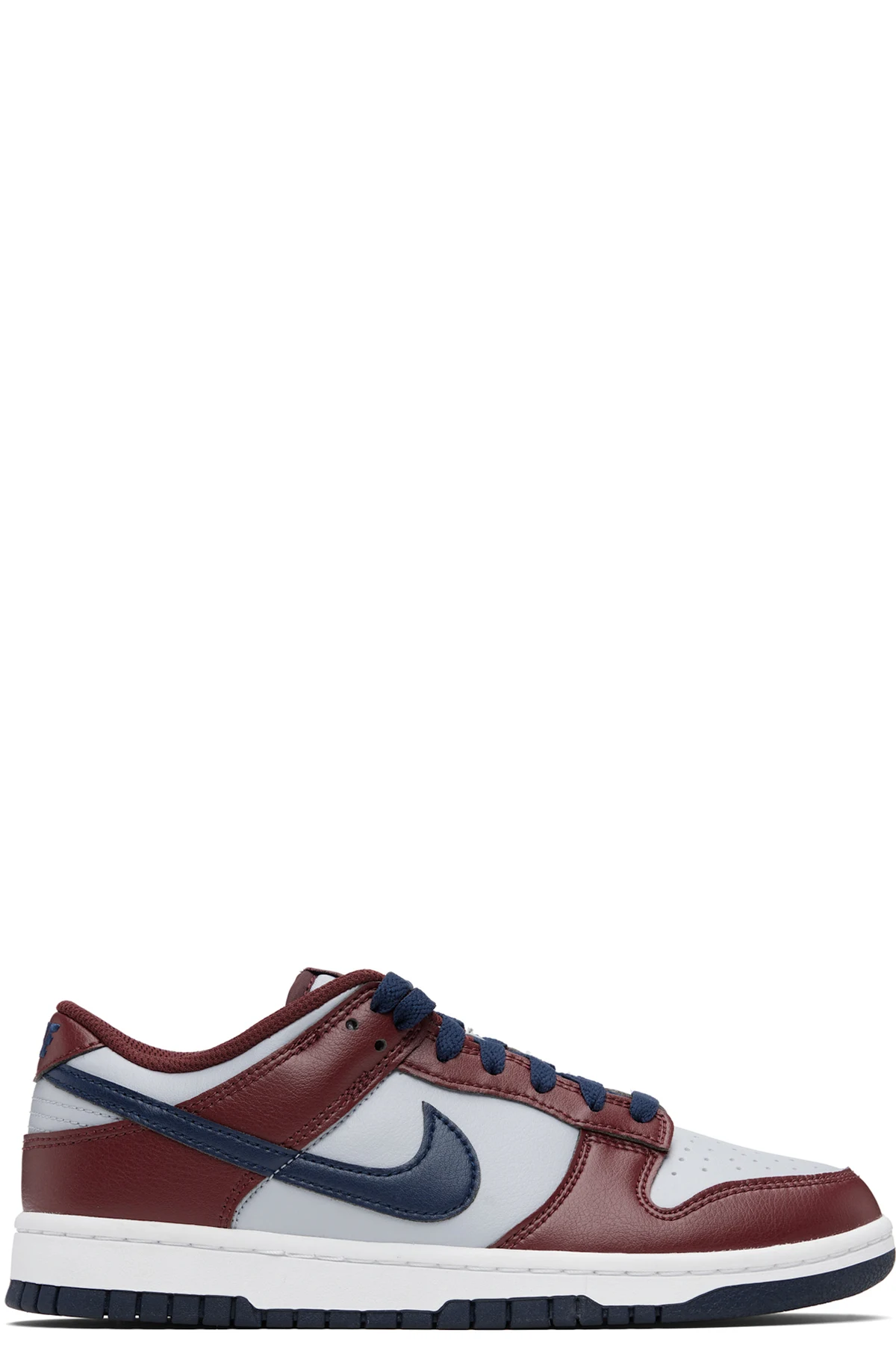 Burgundy & Gray Dunk Low Retro Sneakers
