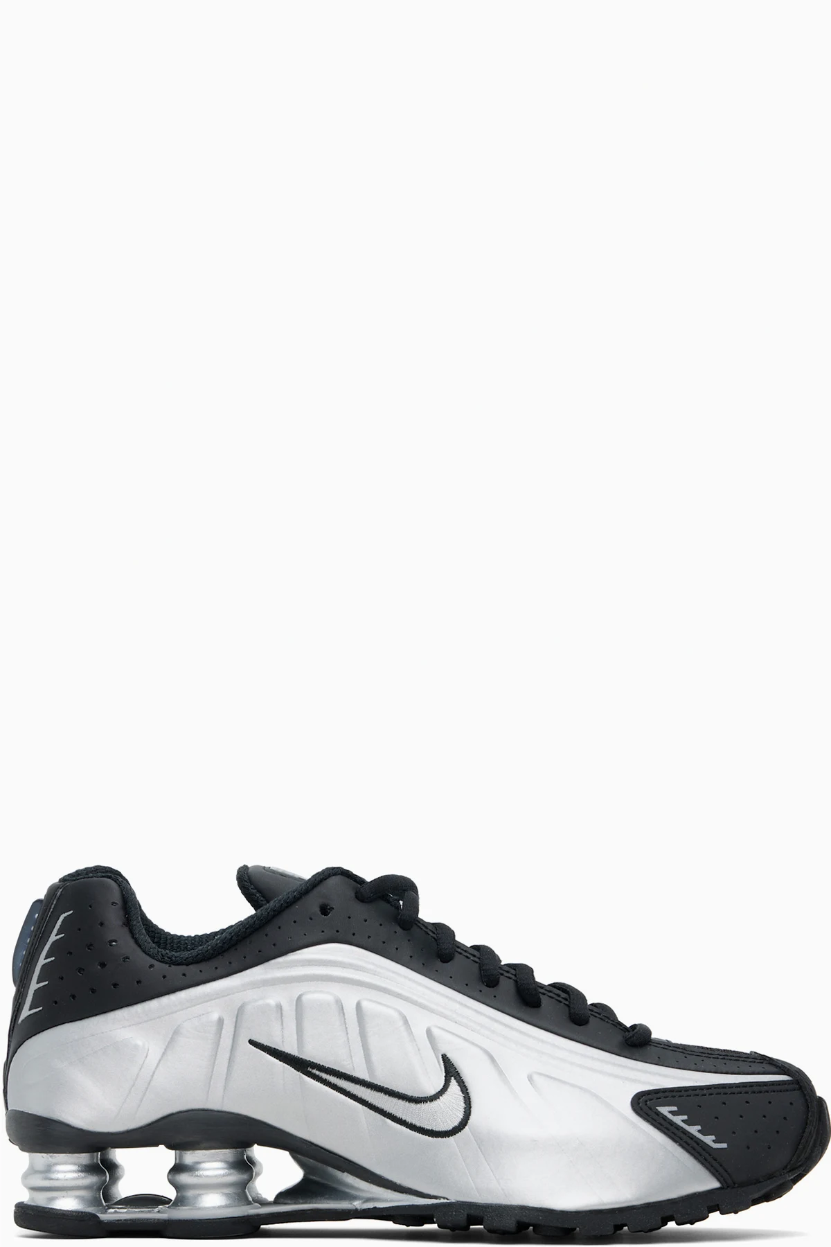 Black & Silver Shox R4 Sneakers
