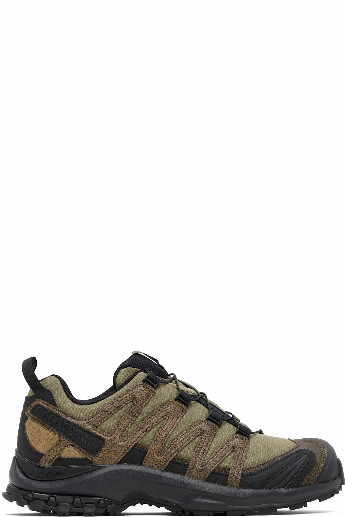 Khaki XA Pro 3D Distressed Leather Sneakers