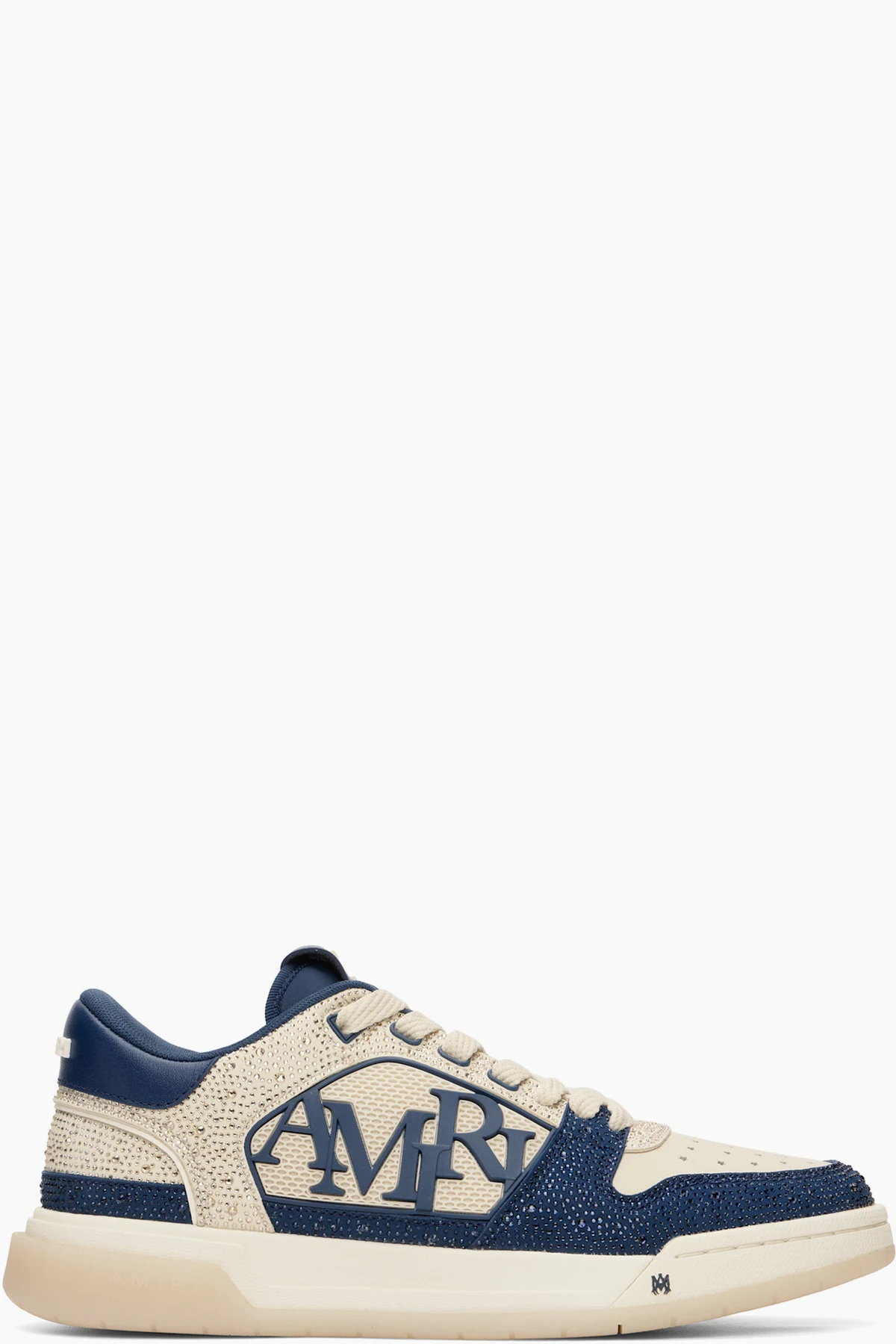 Beige & Navy Crystal Classic Low Sneakers