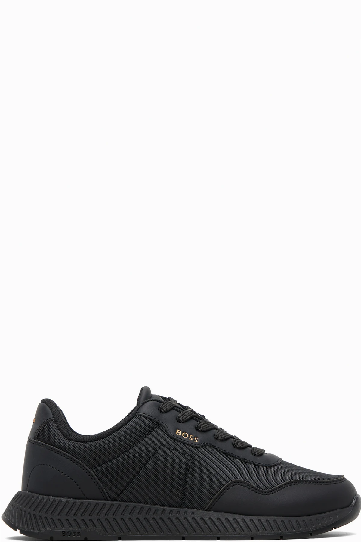 Black Textured Upper Low-Top Sneakers