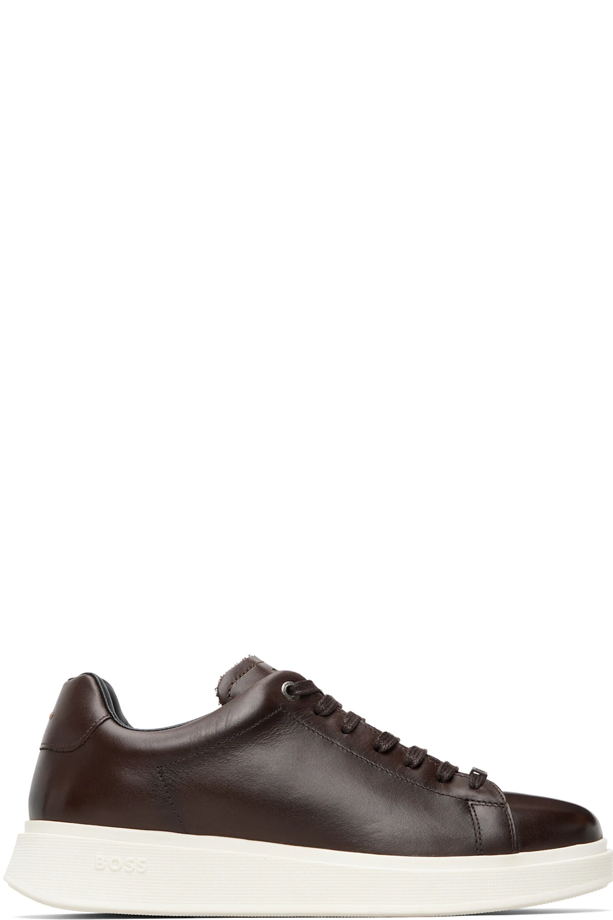 Brown Buffed Leather Sneakers