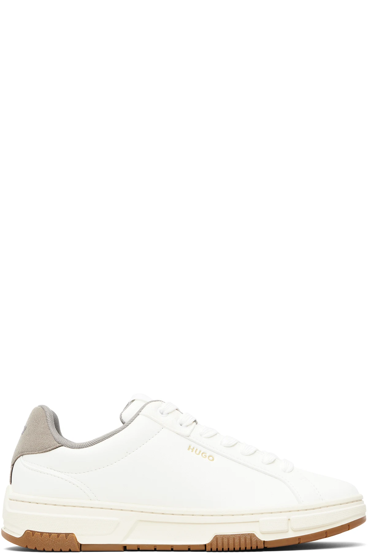 White Faux-Leather Trainer Sneakers