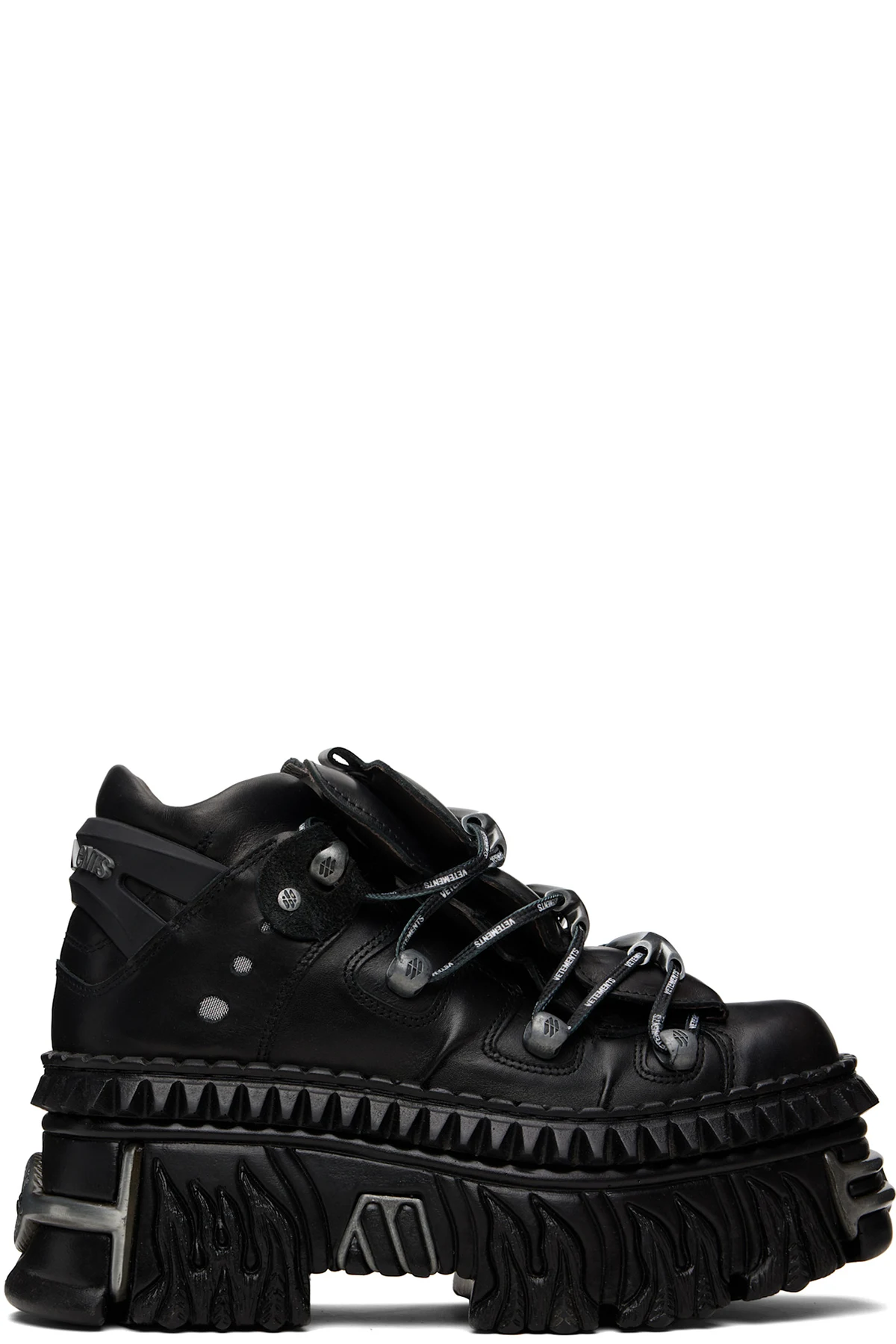 Black New Rock Edition Fire Platform Sneakers