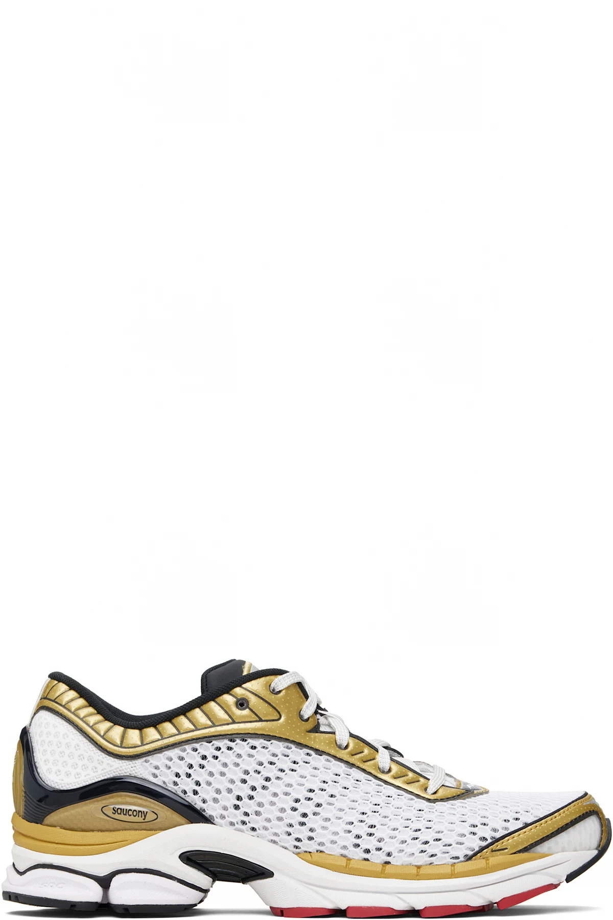 White & Gold ProGrid Paramount Sneakers