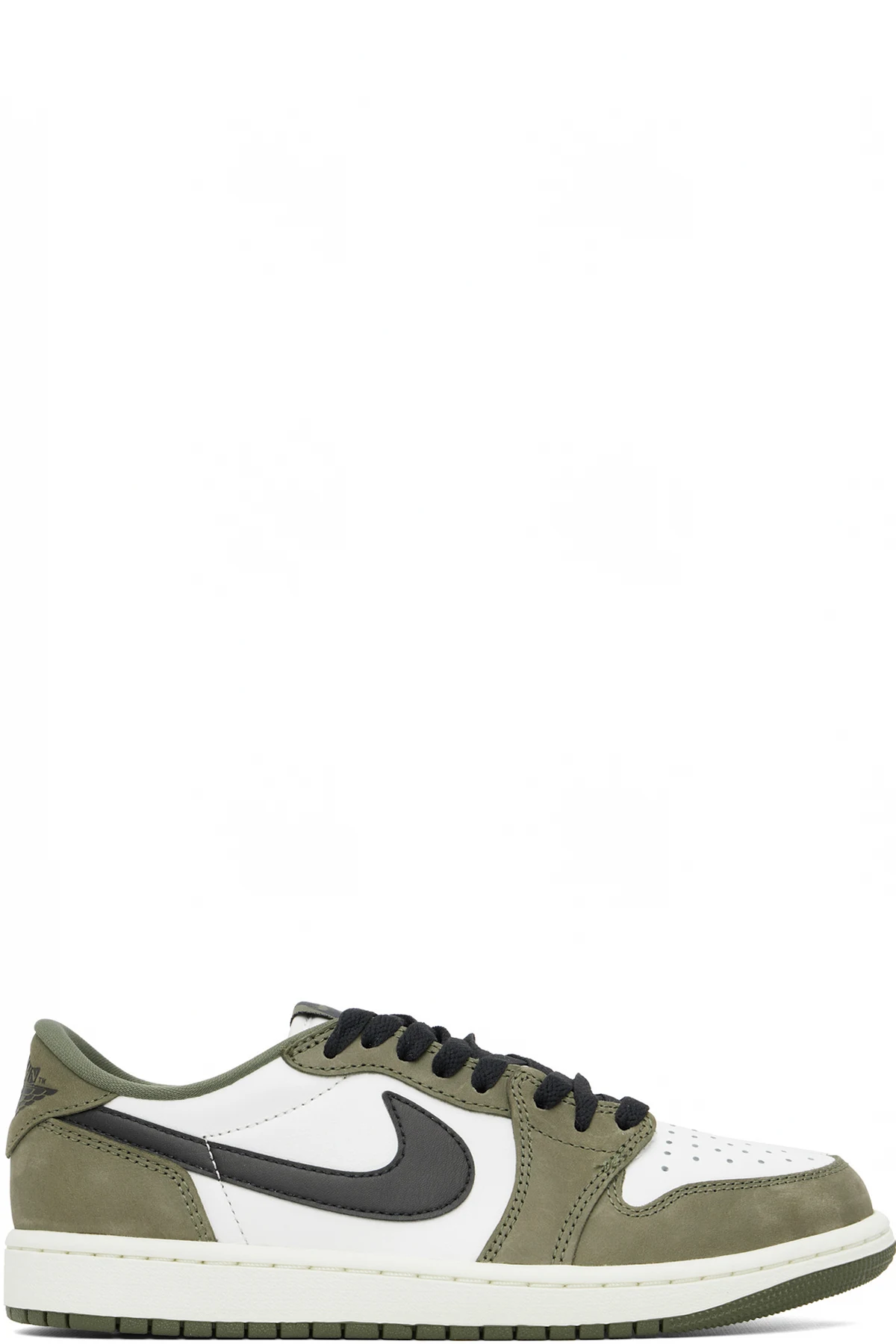 White & Khaki Air Jordan 1 Retro Low Sneakers