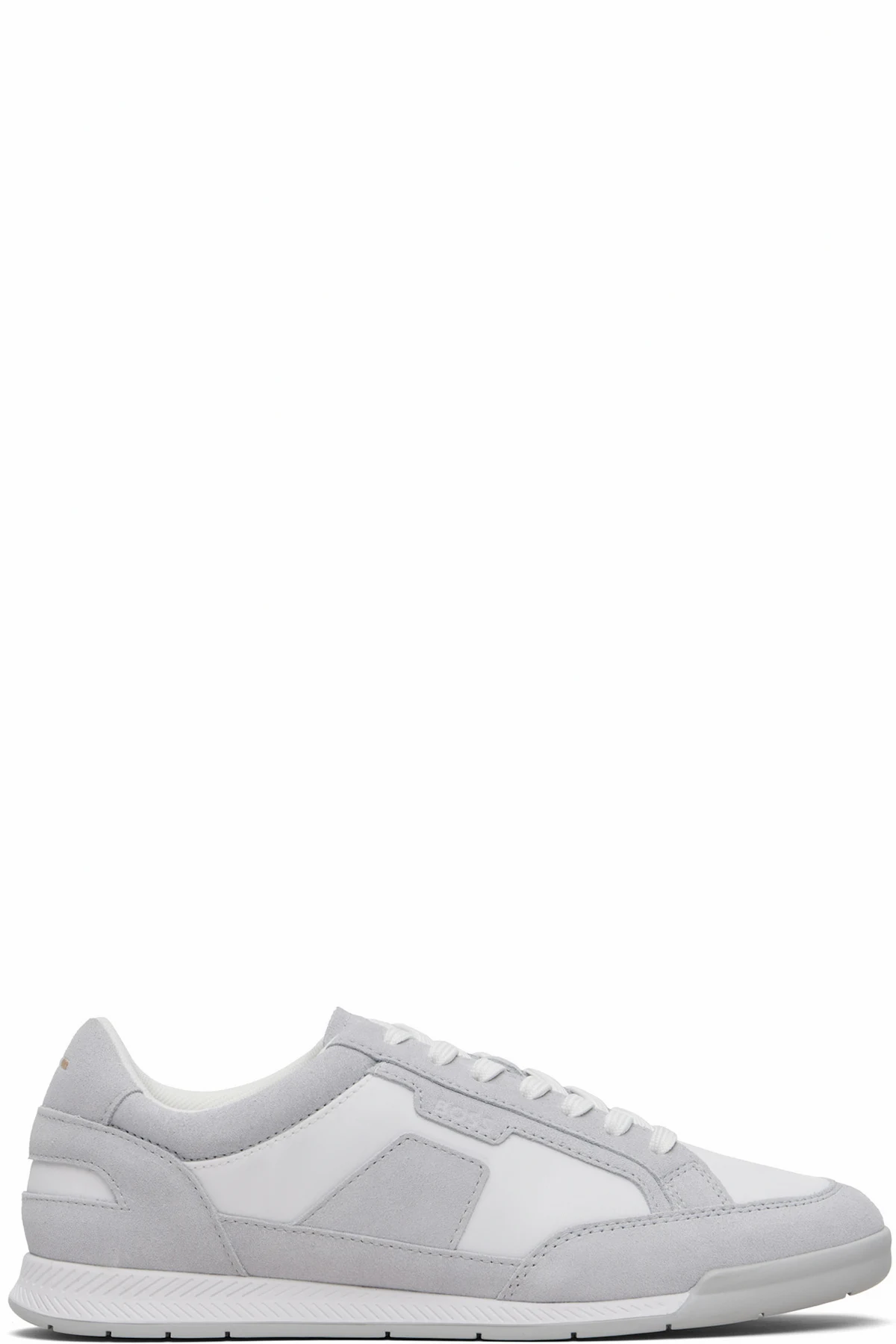 Gray & White Satin Low Sneakers