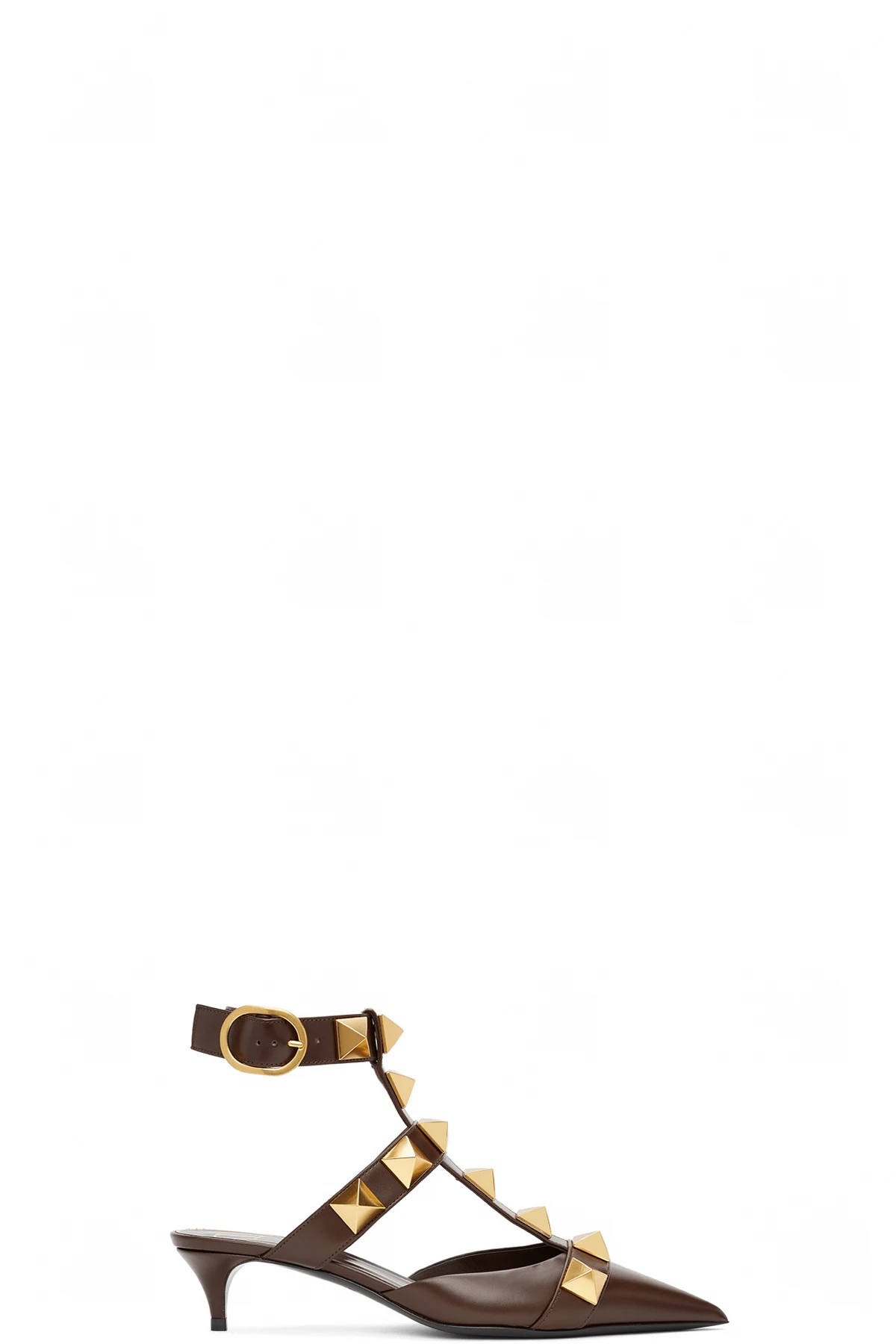 Brown Medium Roman Stud Heels