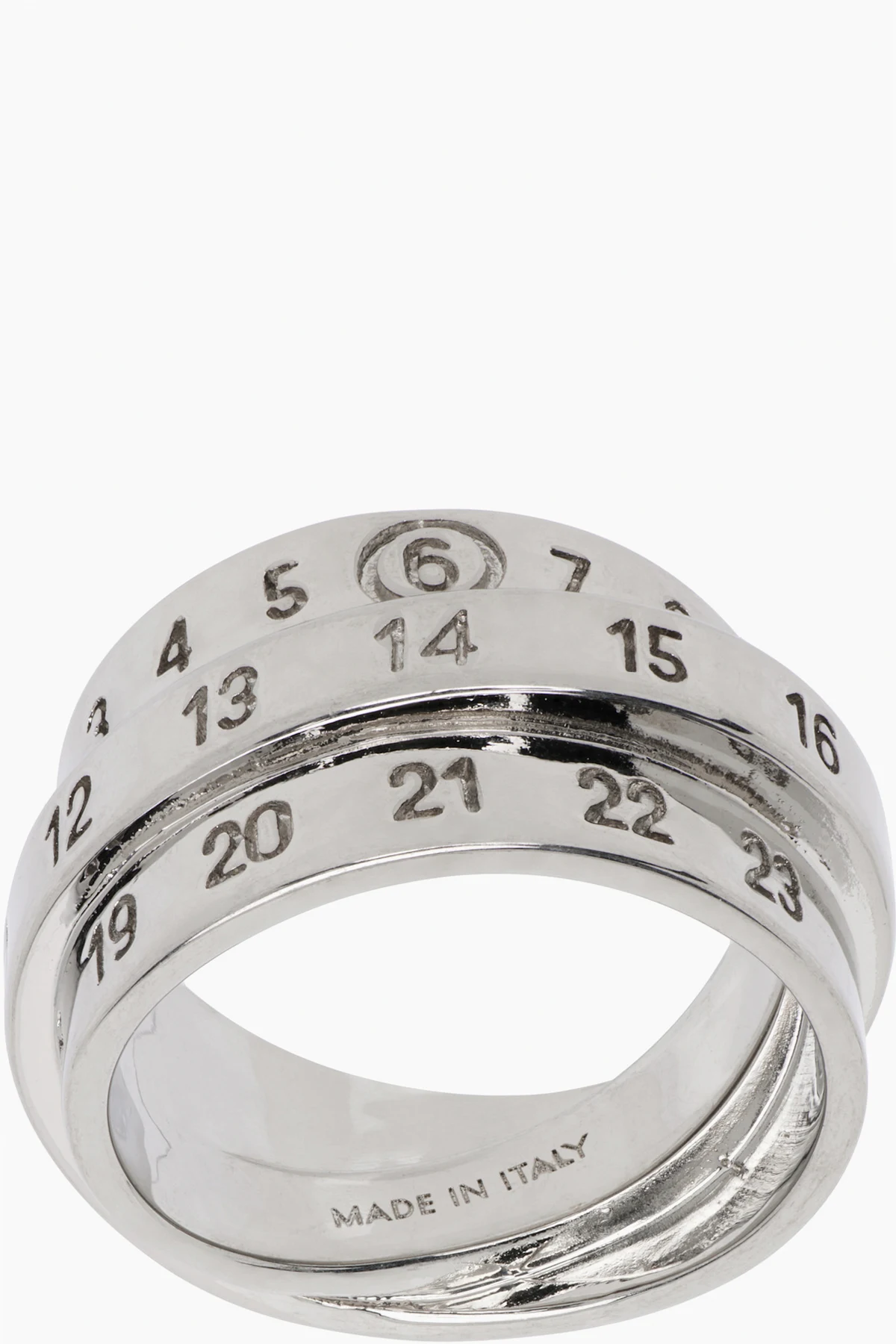 Triple Logo Numeric Signature Ring