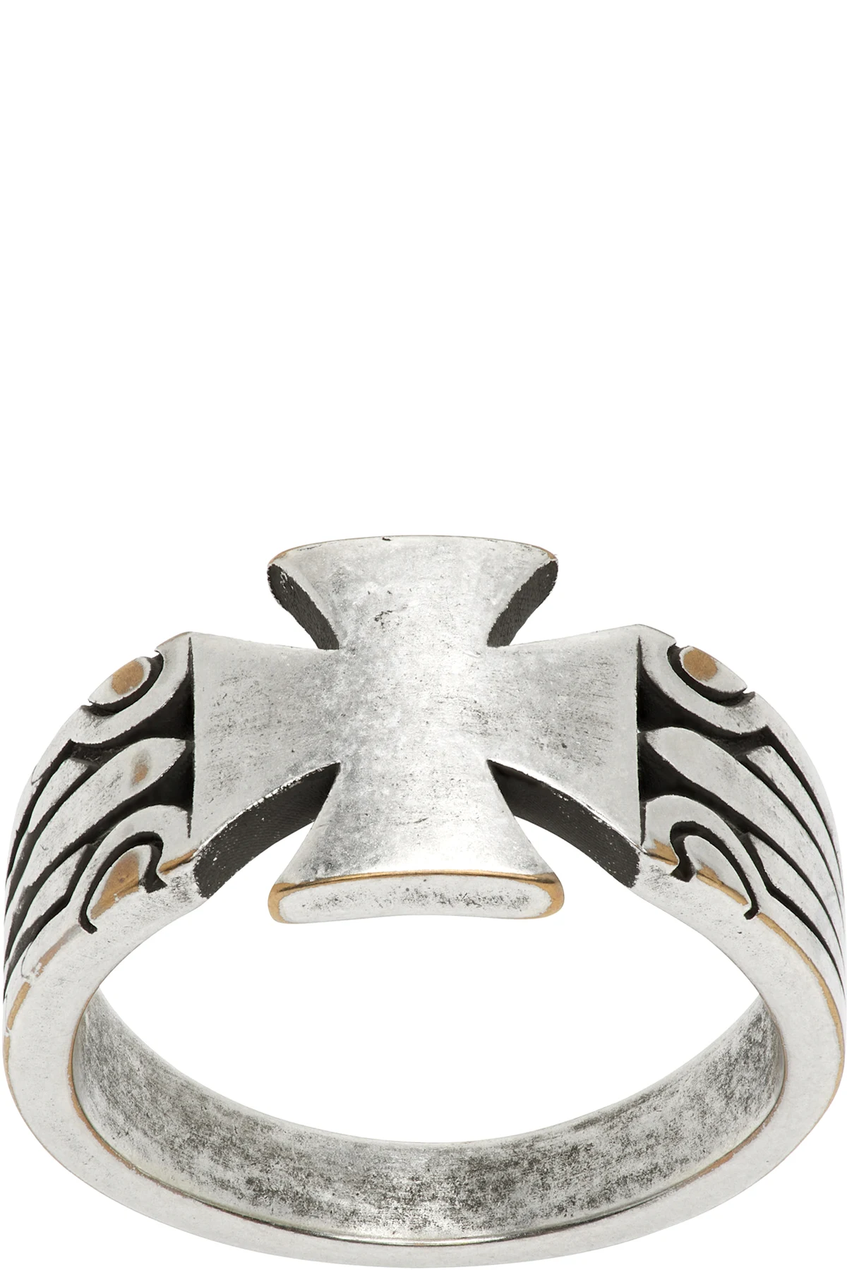 Biker Cross Pattern Ring