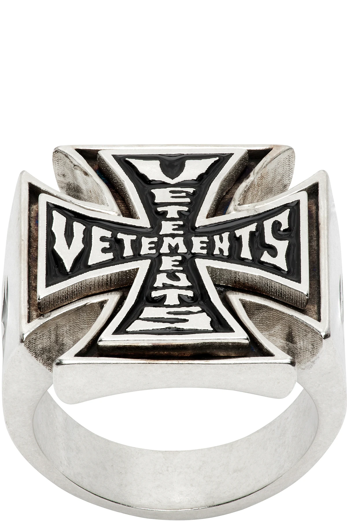 Triple Biker Cross Logo Ring