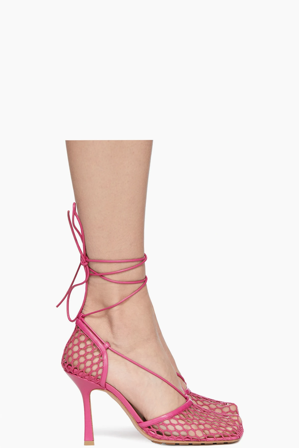Pink Stretch Web Heels