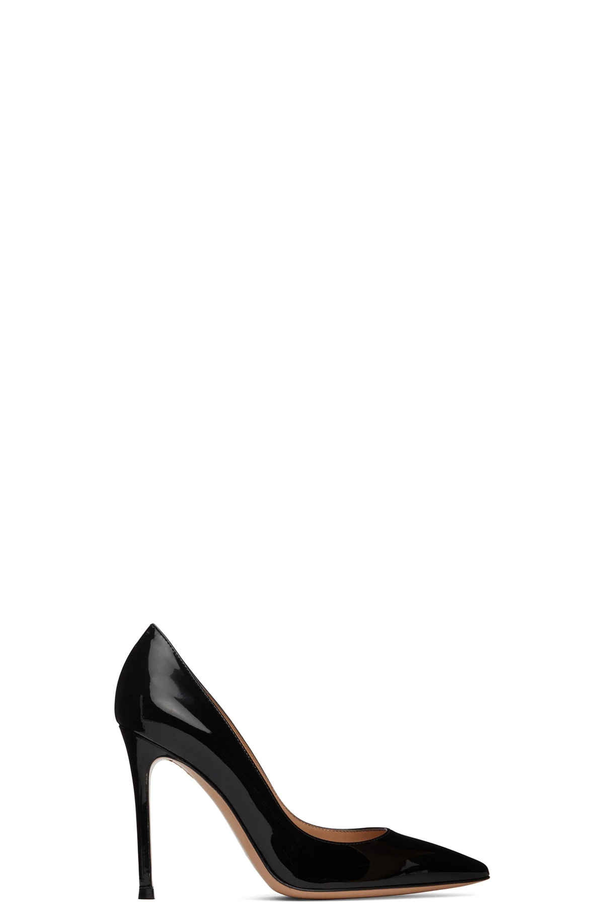 Black Leather Gianvito 105 Heels
