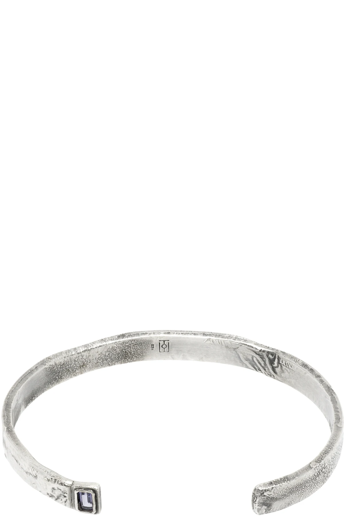 Solid Square Garnet Cuff Bracelet